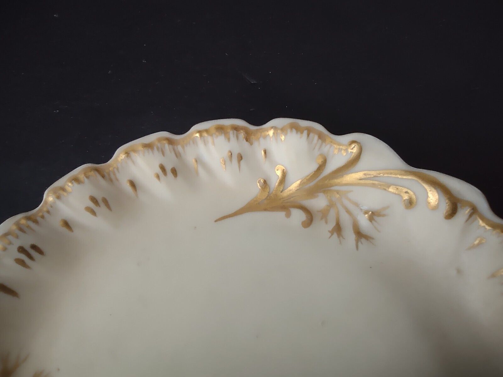 1892 - M. Redon Limoges Raised Edge Gold Trim Small Plate Bowl Cream (lot 696)