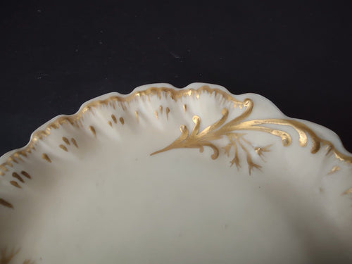 1892 - M. Redon Limoges Raised Edge Gold Trim Small Plate Bowl Cream (lot 696)