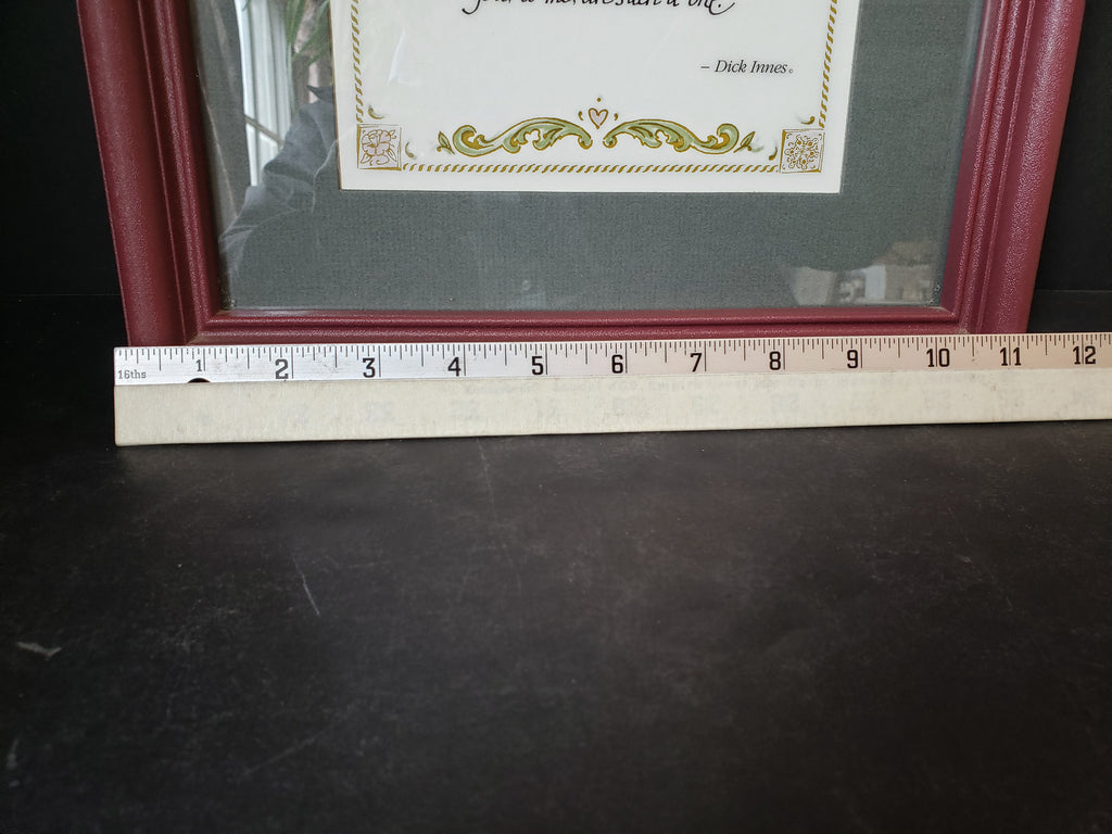 Vintage Home Interiors Friendship Green Brown Picture Wall Art (lot 2631c)