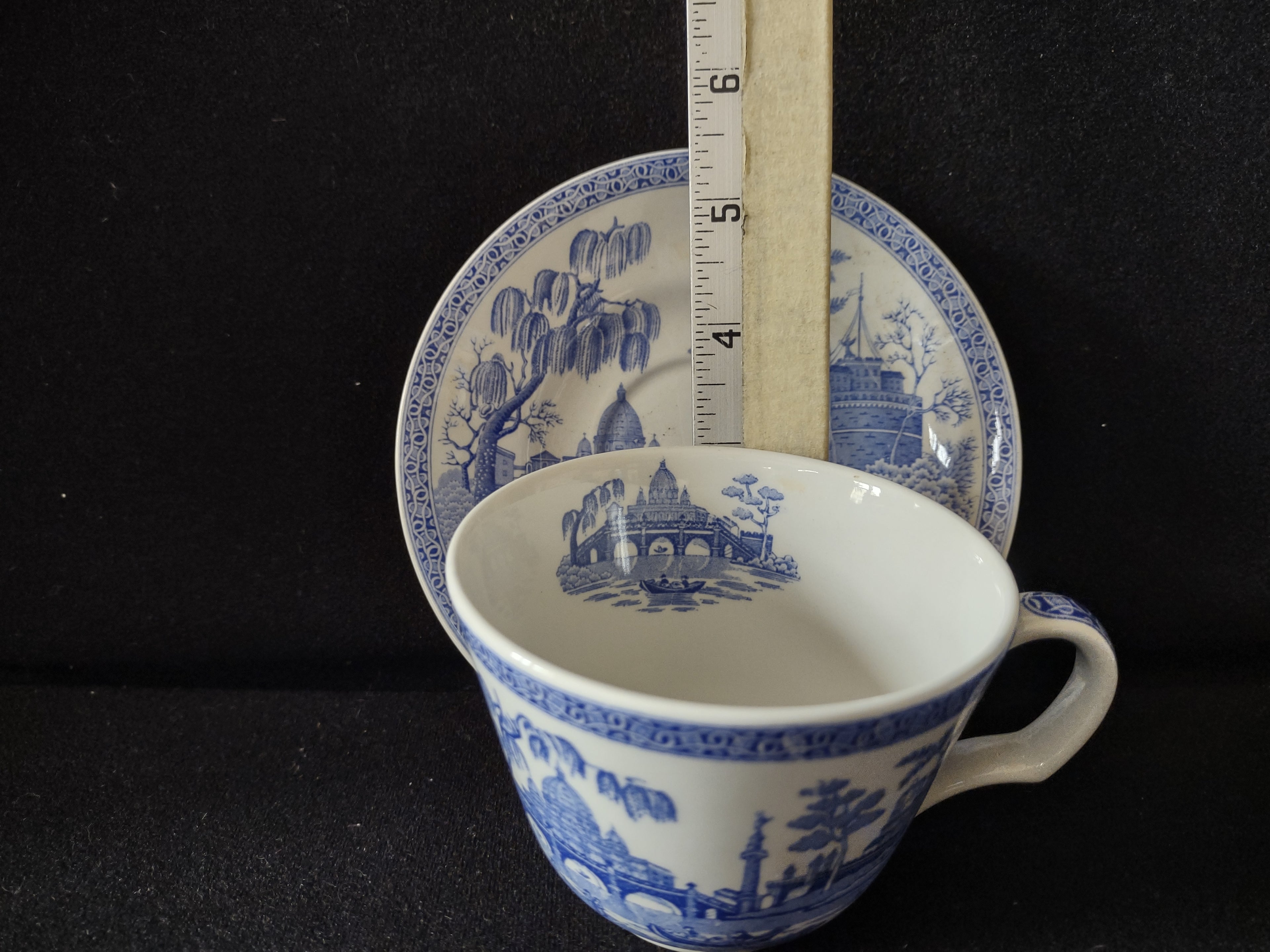 Spode Blue & White Room Teacup Rome Vintage English Transferware (lot 5844)