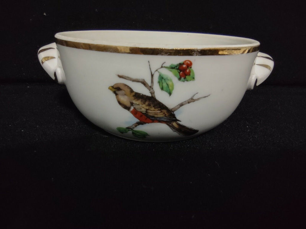 041 Vintage Collectible Pivilite Porcelain French Dish Bowl with Birds