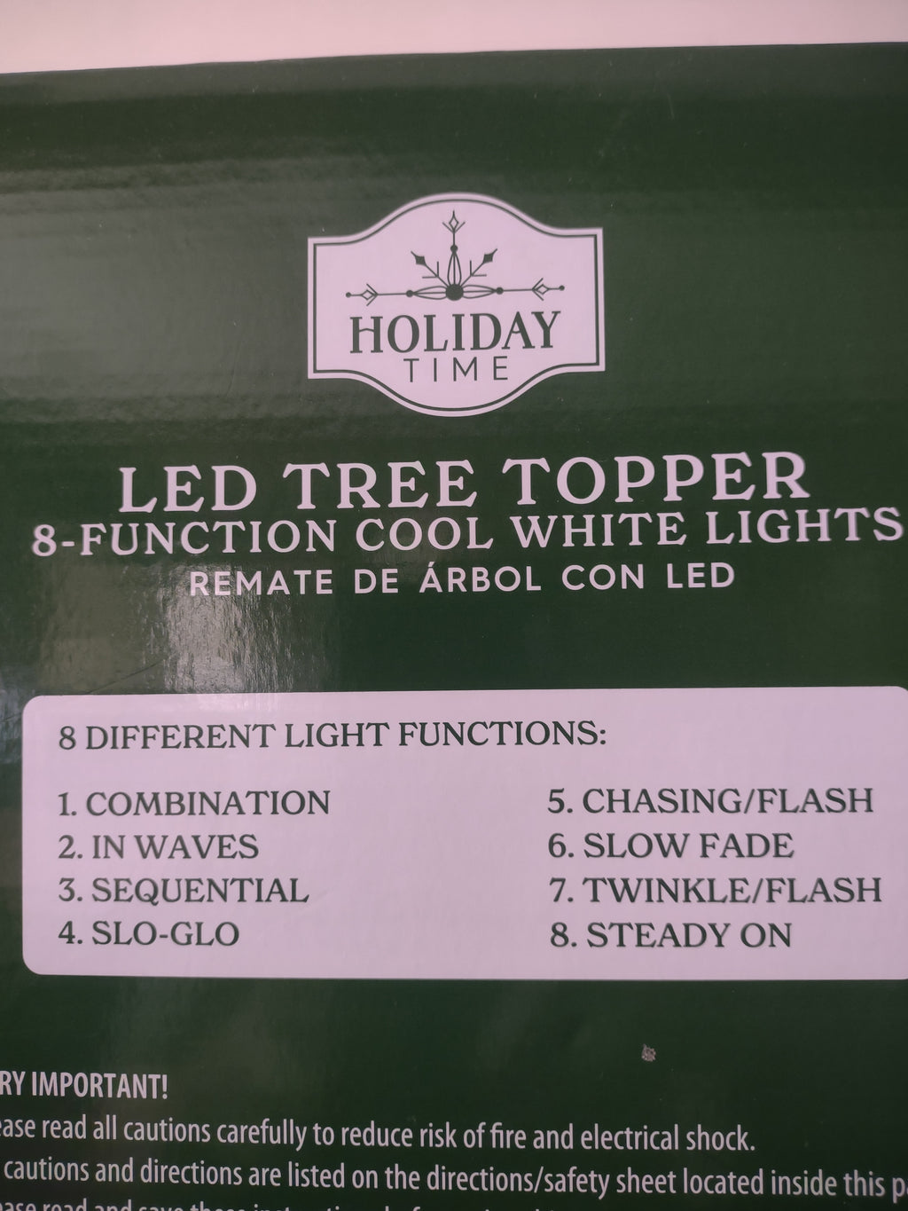Christmas Tree Topper 8 Function LED Cool White Lights (Lot 3469)