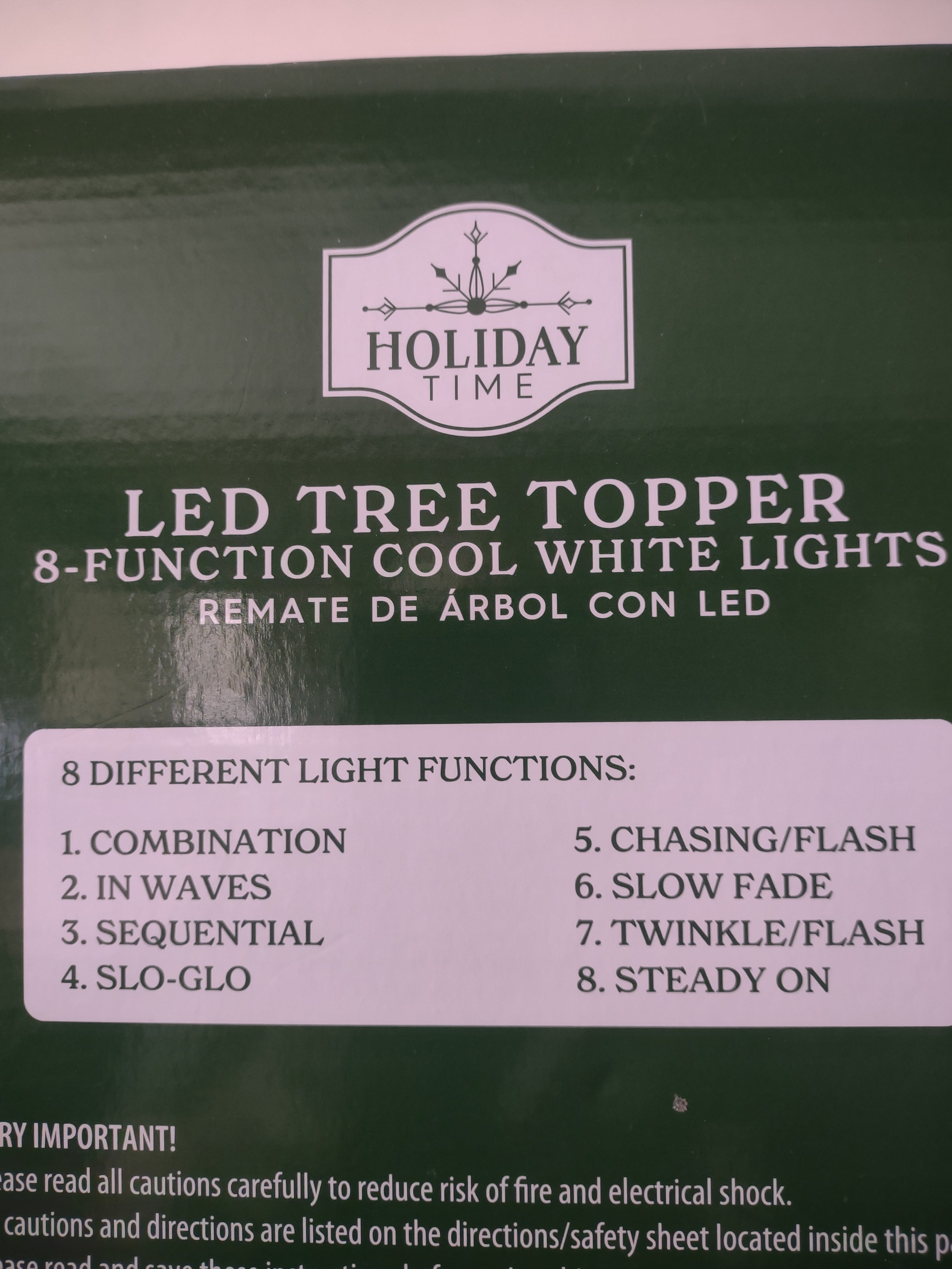 Christmas Tree Topper 8 Function LED Cool White Lights (Lot 3469)