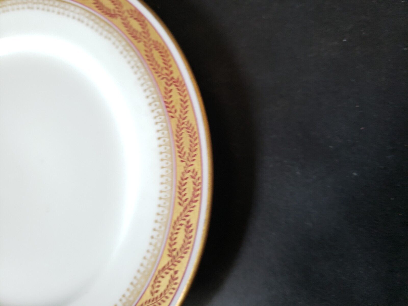 Wm Guerin France Limoges Bread/Butter 6"Red Maroon Gold Trim (lot 589)