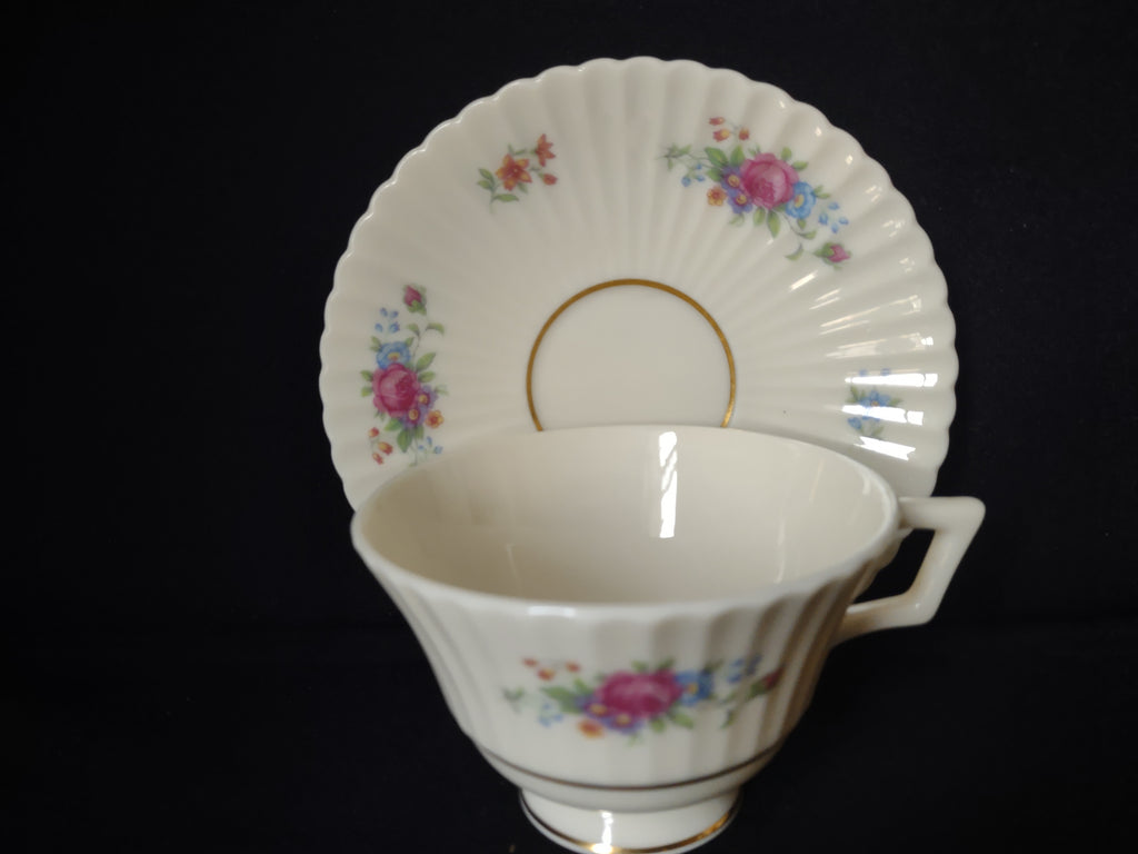 Vintage Lenox Pavlova Tea Cup with Saucer Blue Stamp (lot 1840)