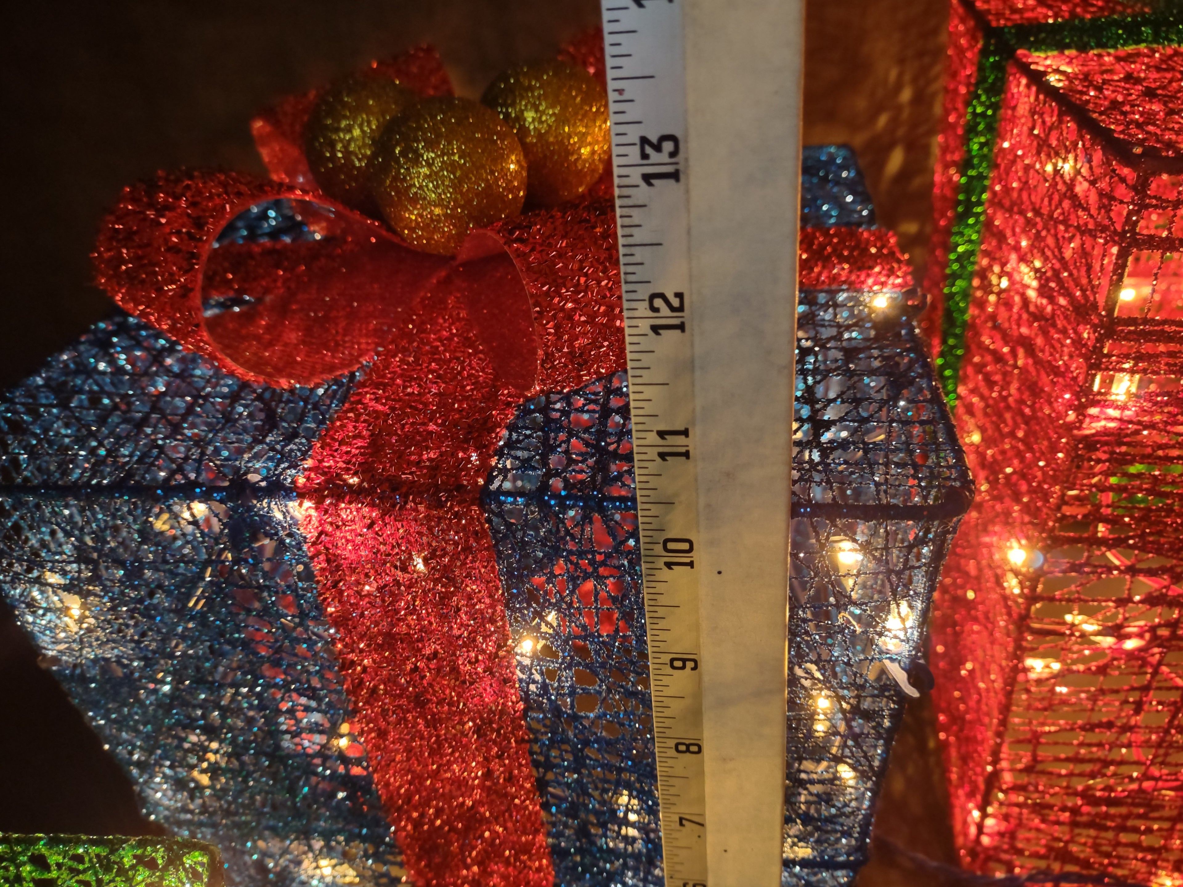 Christmas 3 Gift Box Set 100 Lights Sisal Multi-Color (lot 1391)