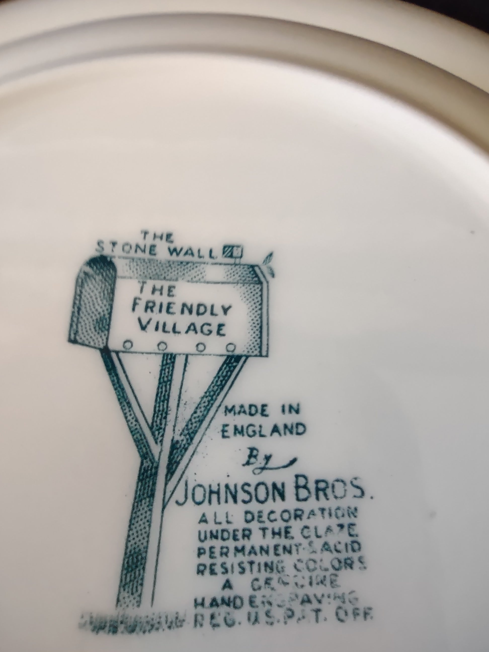 Vintage Johnson Bros Rim Soup Bowl Ironstone The Friendly Village x 6 (Lot 5532)
