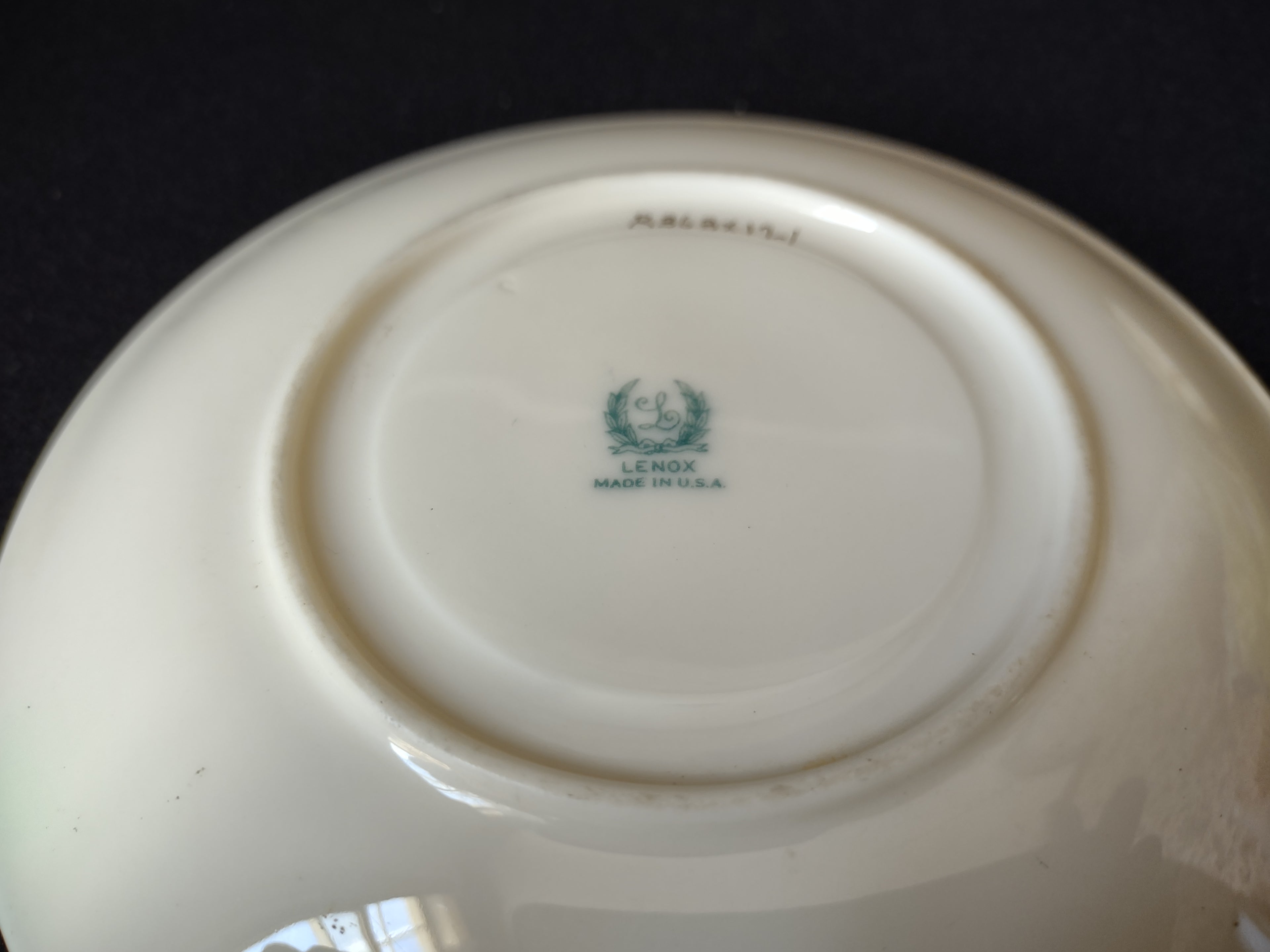 Vintage Lenox Blue Rim Saucer ONLY Blue Stamp (lot 1801)