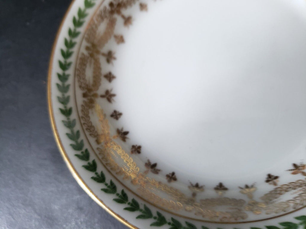 JP Limoges France Gold Trim Green Laurel Small Bowl 5" (585-1)