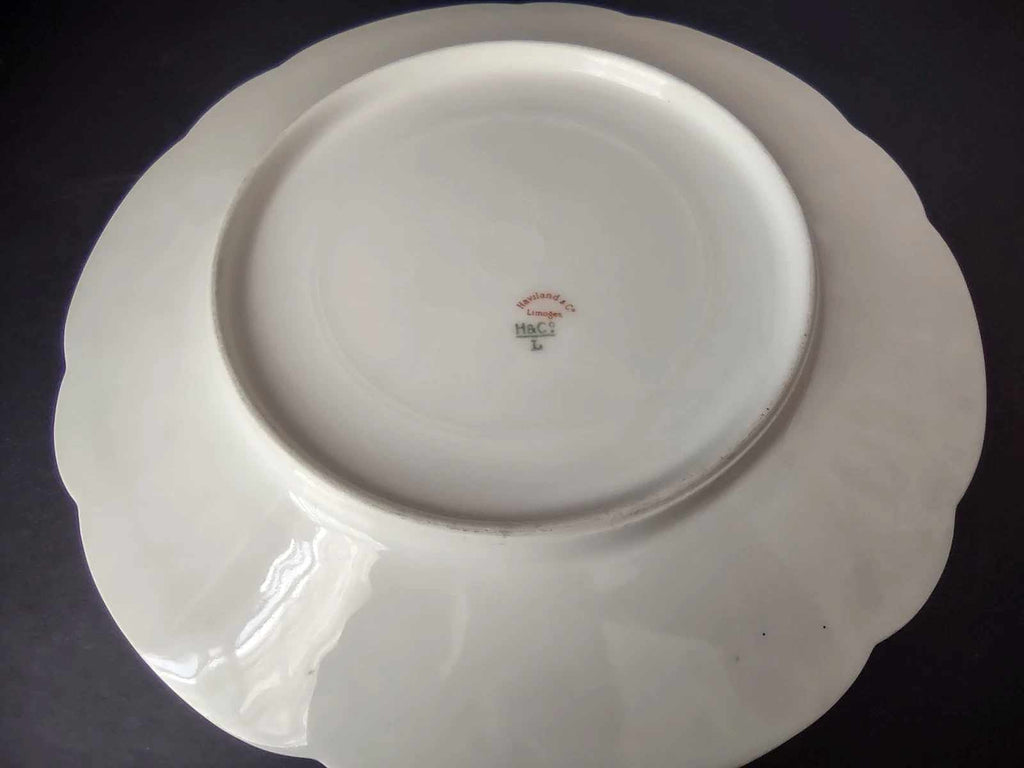 Antique French Cottage Haviland Limoges Red Rose Dinner Plate 9-1/2" (lot 956)