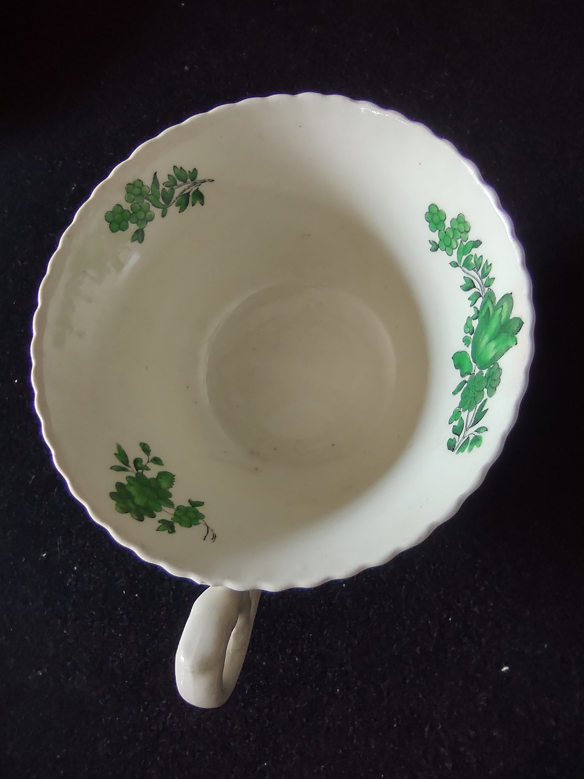 Vintage Spode Teacup Saucer Green Basket Ironstone English Countryside (Lot 5796