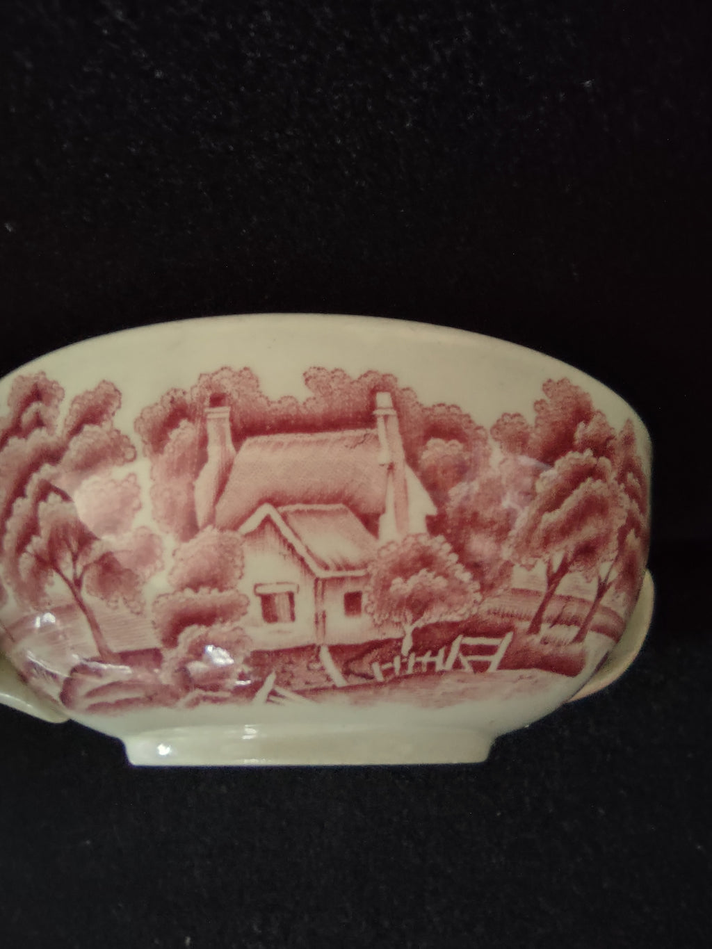 Vintage Wood Sons Cream Soup Bowl Enoch Woods English Scenery REPAIRED (Lot 5683
