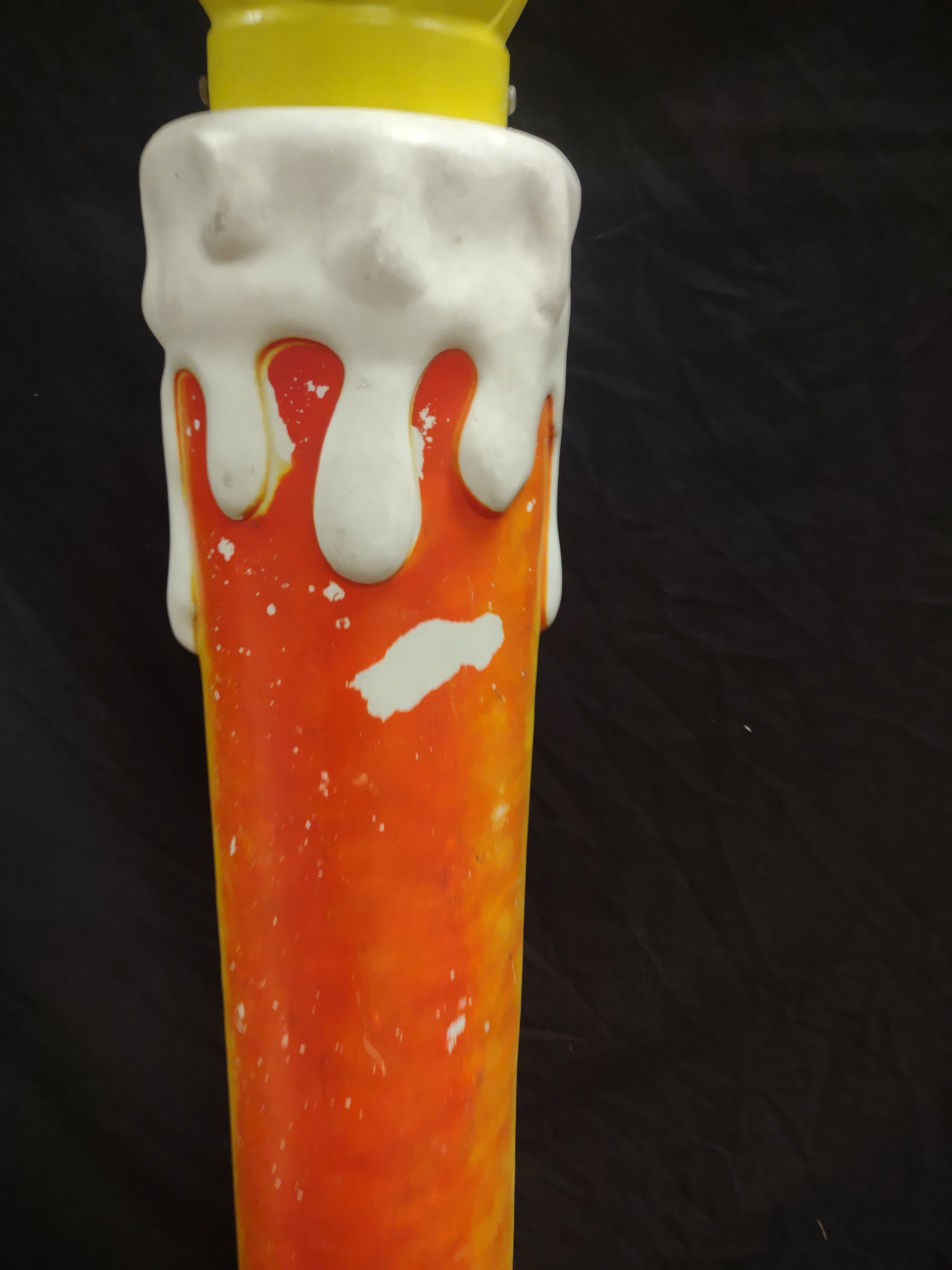 Vintage Christmas Blow Mold Candle Noel Light Up 40" Cracked Top (lot 2321)