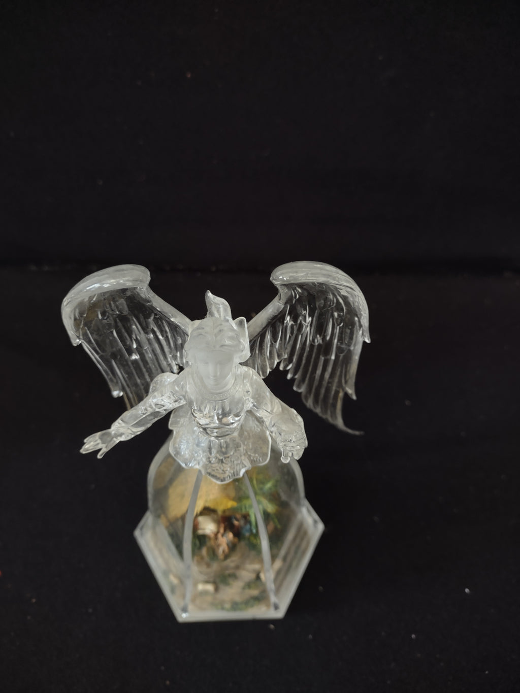 Vintage Christmas Plastic Angel Lighted Nativity Scene (Lot 3727)