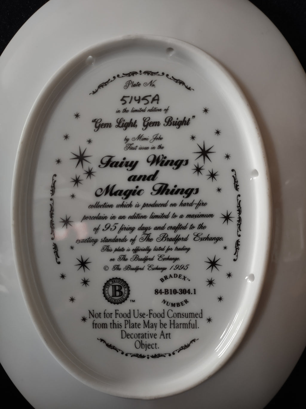Fairy Wings And Magic Things Bradford Plate Fairies Flowers Gems (Lot 4383)