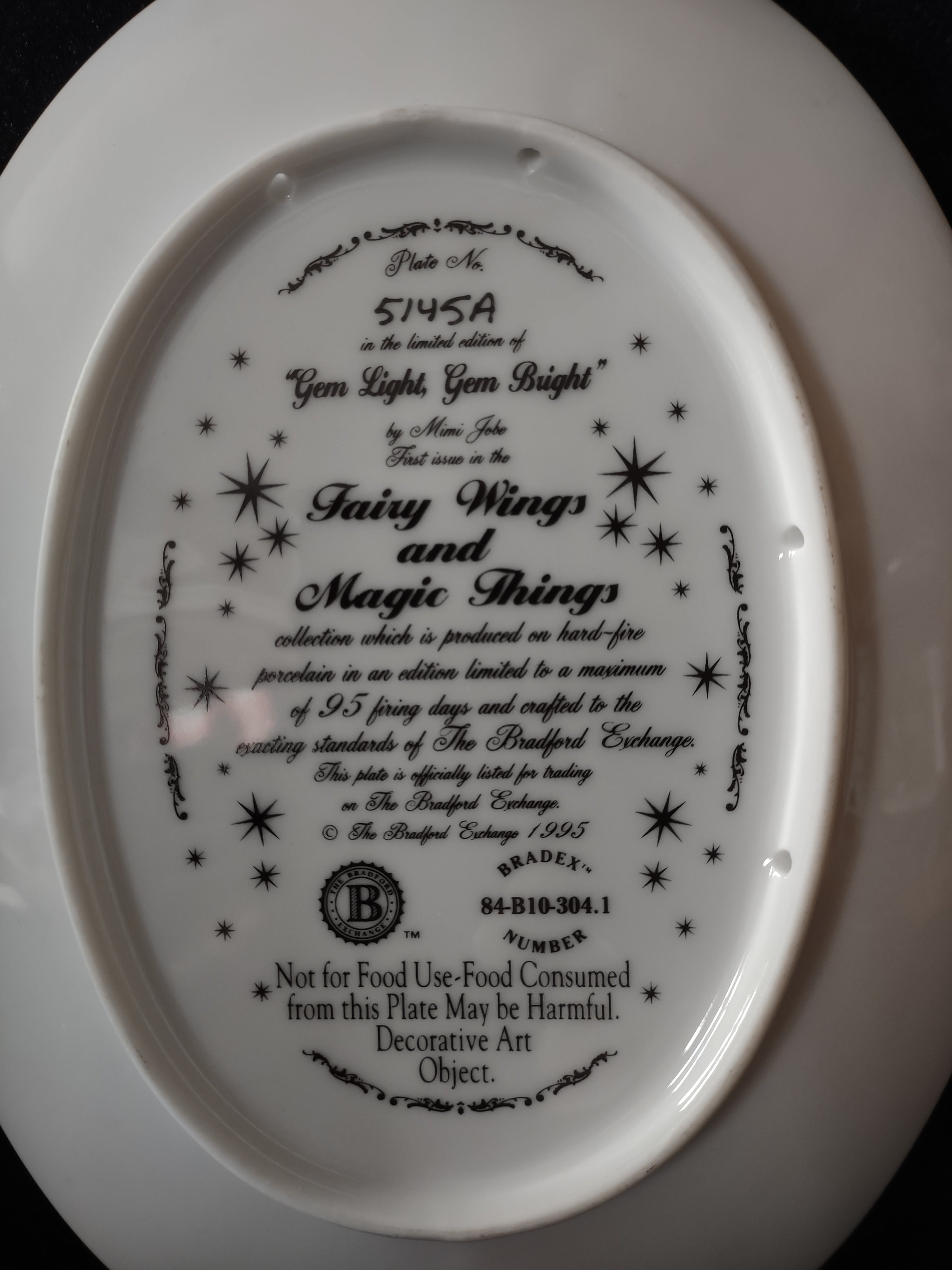 Fairy Wings And Magic Things Bradford Plate Fairies Flowers Gems (Lot 4383)