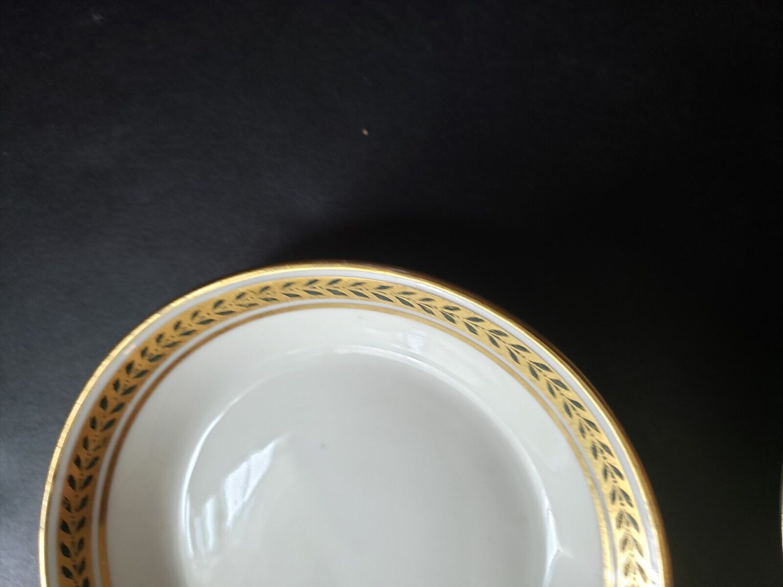 JP Limoges France Gold Trim Green Laurel 2 x Small Bowl 5" (lot 598)