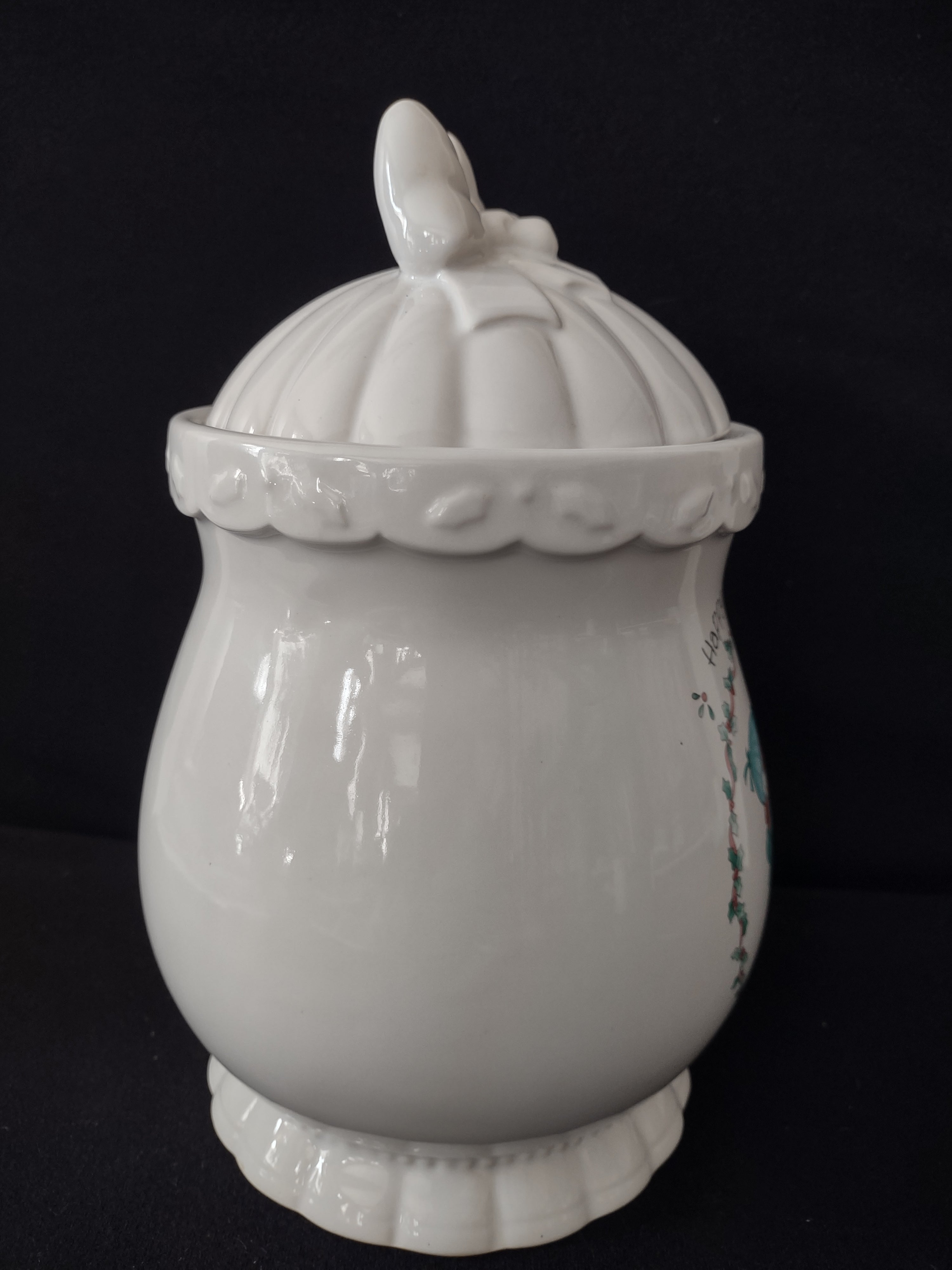 Vintage Precious Moments Happy Holly Days Christmas Cookie Jar (Lot 4047)
