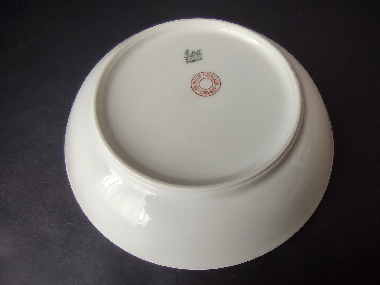 Vintage GDA Limoges Gold Coupe Cranberry Bowl 5" French Chick Cottage (lot 692)
