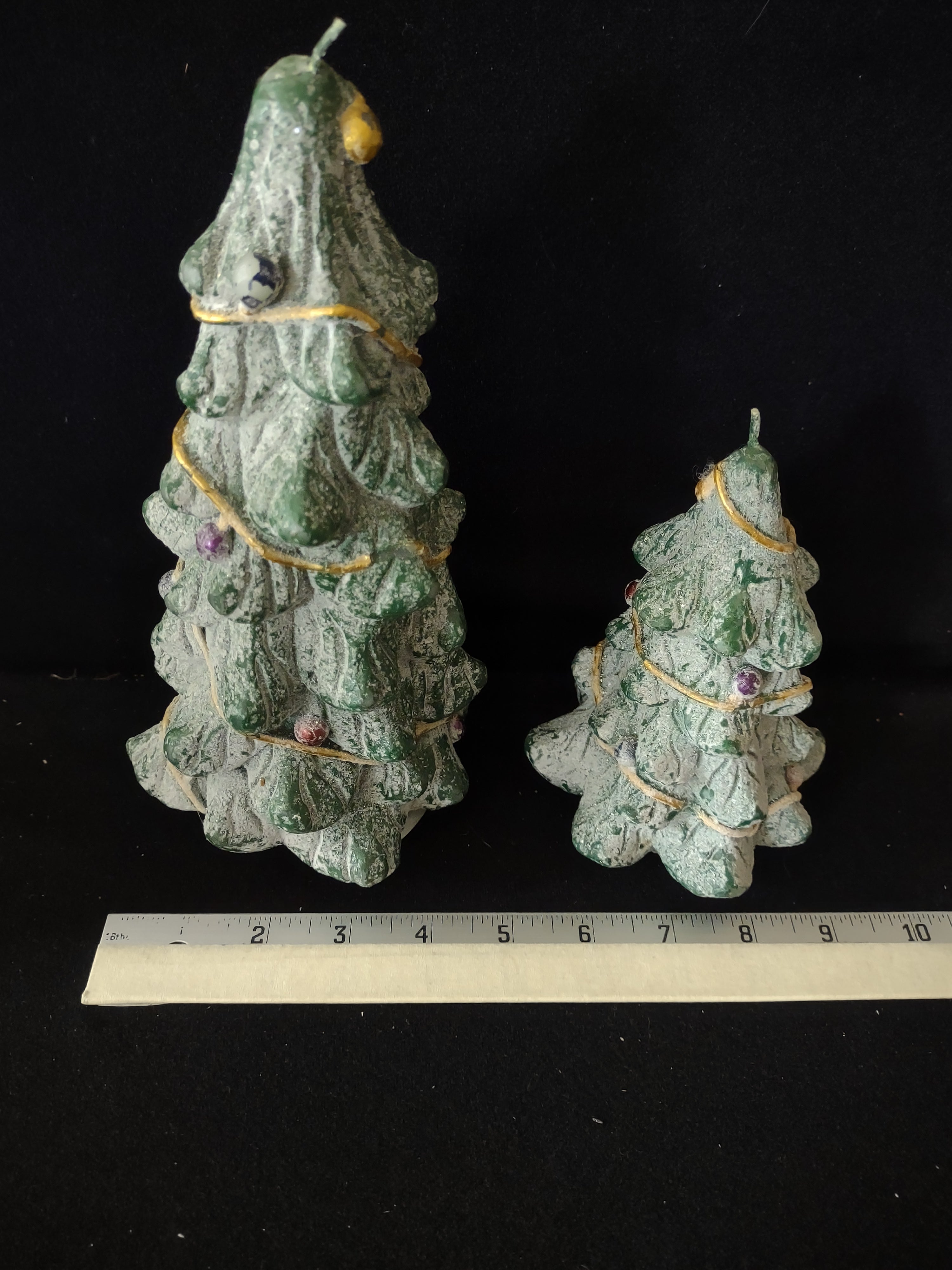 Home Collection Decorated Sparkled Christmas Tree Candles Set of 2 (Lot 3629)
