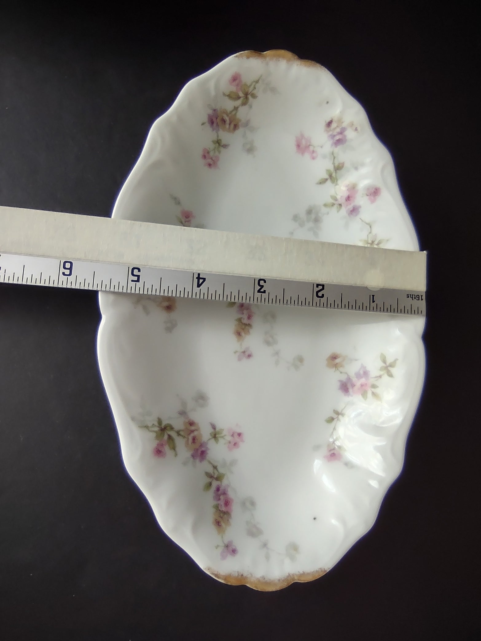 Haviland Limoges Set 2 Serving Bowl PlatterPink Purple Yellow Rose (lot 840)