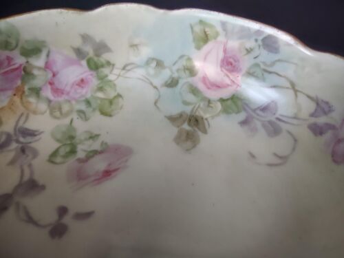 lot 757 Unmarked Footed Serving Bowl Roses
