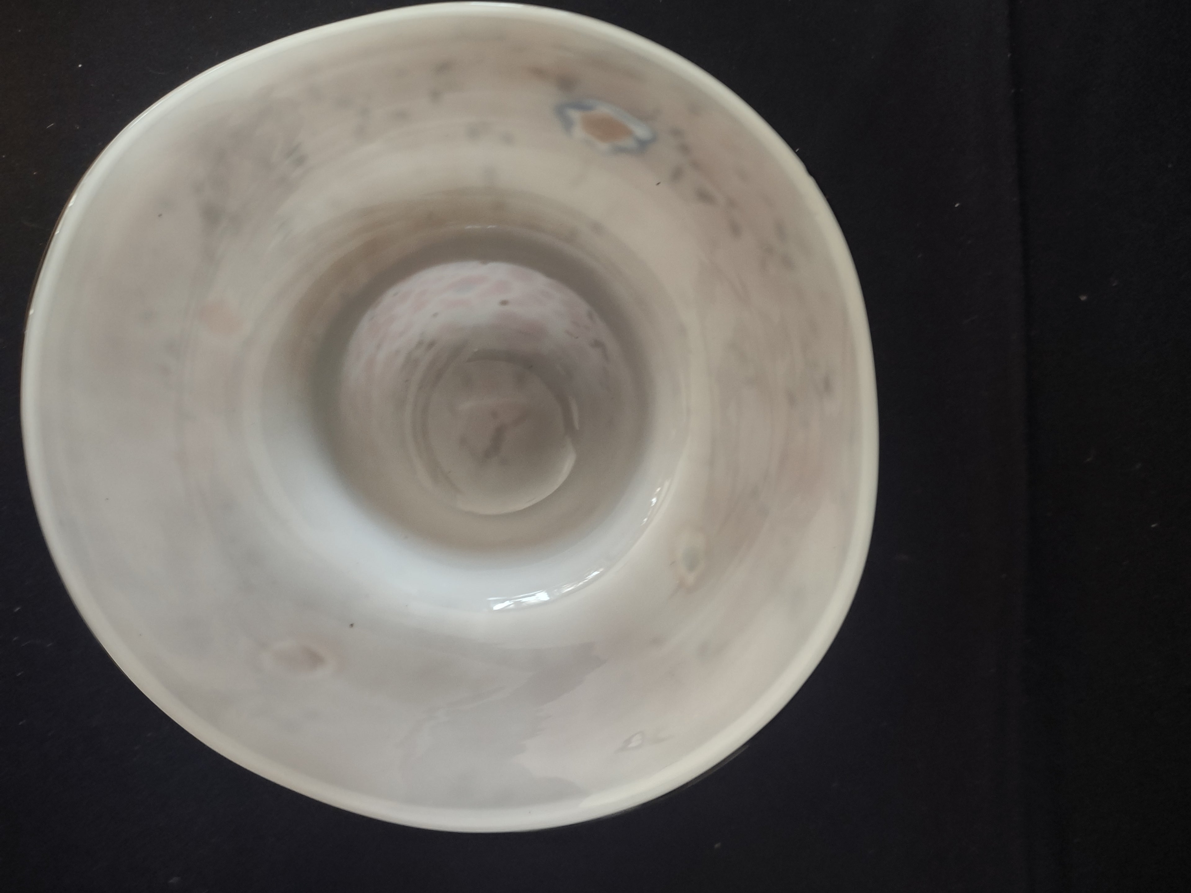 Millefiori Art Glass Block Crystal Pink Confetti Hat Fruit Bowl (Lot 3221)