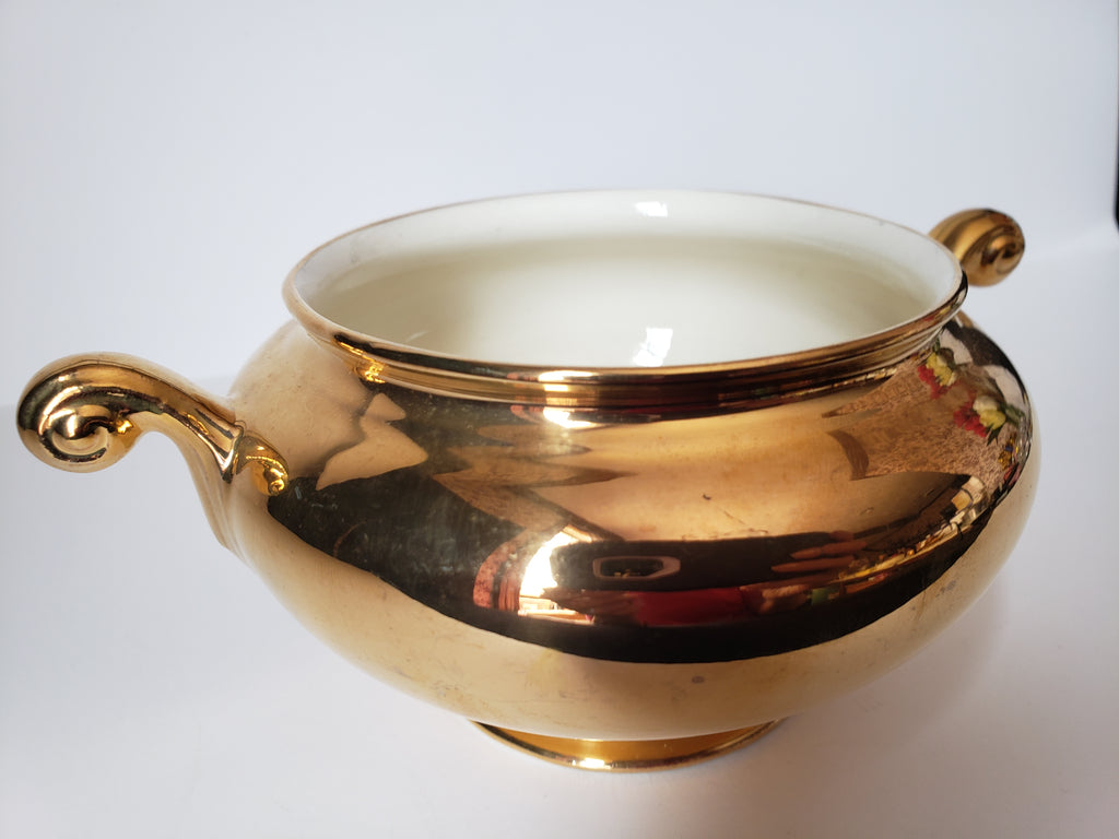 Vintage Homer Laughlin Eggshell Nautilus 22K GOLD Sugar Dish NO LID (2153)