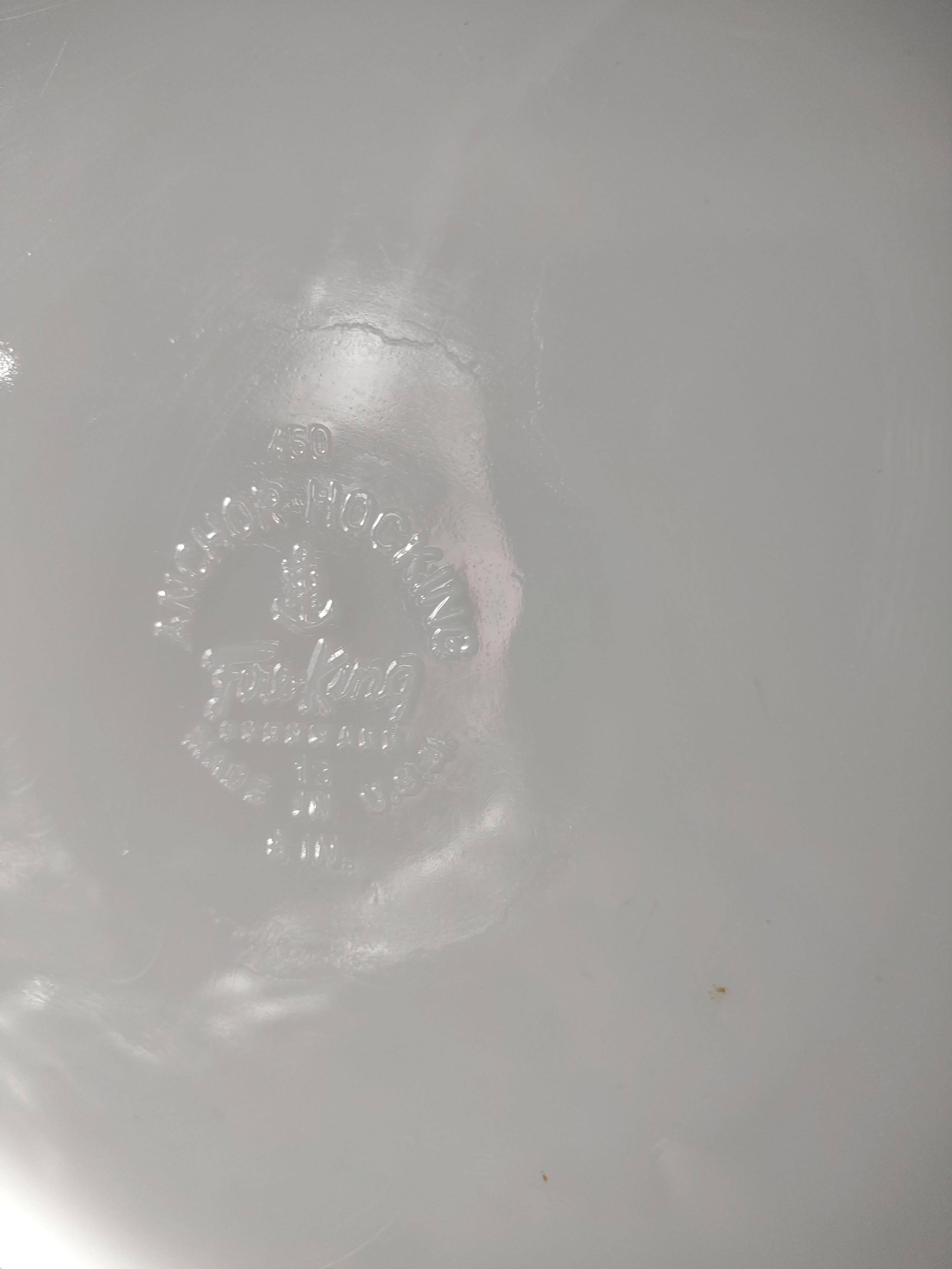 Vintage Fire King 8" Round Casserole White Milk Glass Wheat Pattern (Lot 5129)