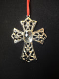 Lenox White Gem Cross Silverplated Christmas Tree Ornament(lot 1663)