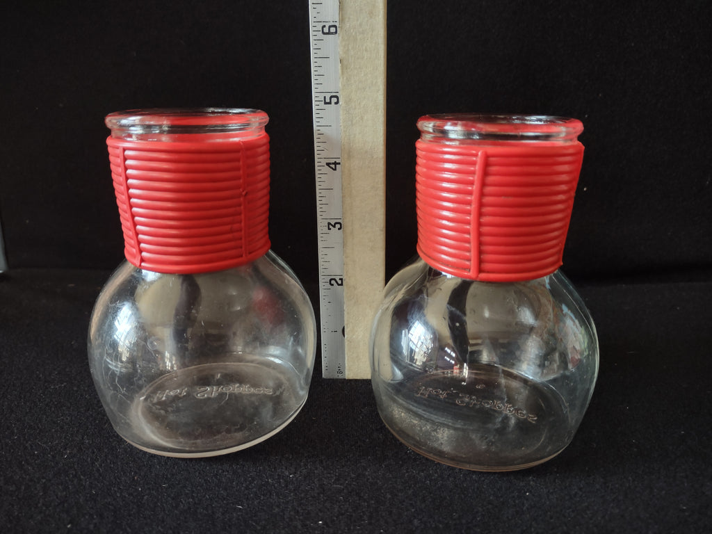 Vintage Hottle Carafe Milk Glass x 2 NO Lid Hot Shoppers Red Neck (lot 5222)