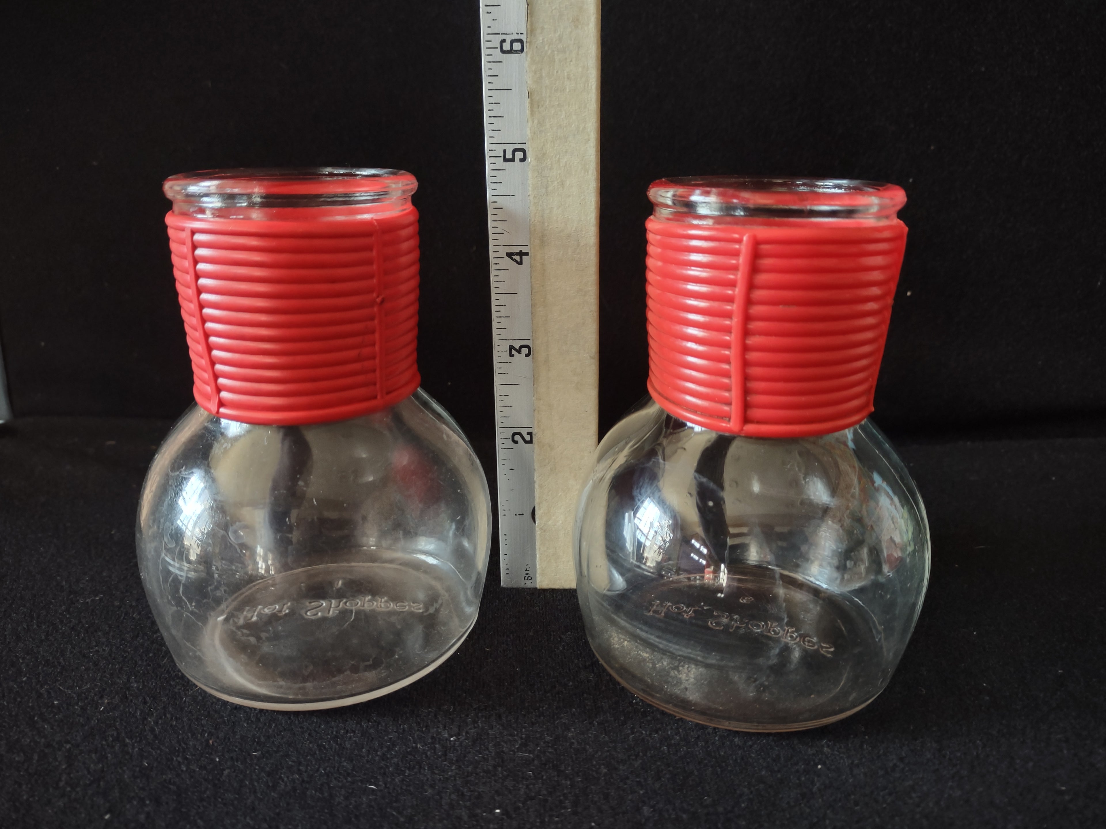 Vintage Hottle Carafe Milk Glass x 2 NO Lid Hot Shoppers Red Neck (lot 5222)