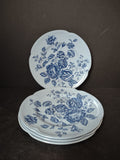 Vintage Ironstone Elizabeth Blue England Johnson Bros Bread Plate x 4 (lot 5553)