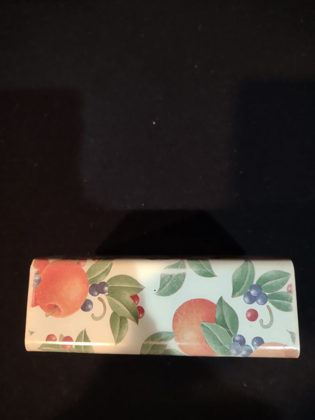 Vintage Acrylic Napkin Holder Abundance Mangoes Berries Leaves (Lot 5356)