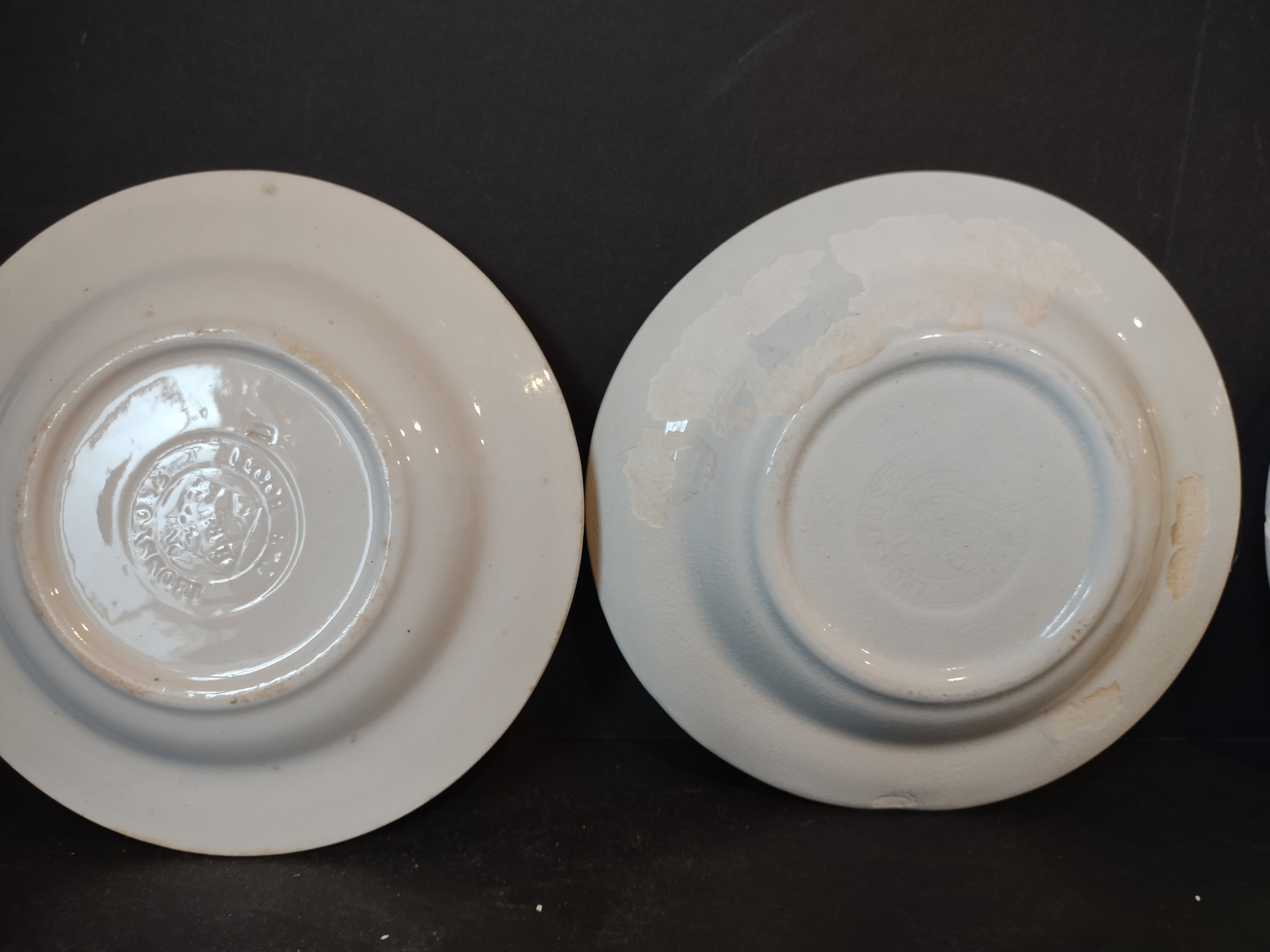 Vintage Ironstone Heavy Crazing Primitive Farmhouse Small Plate x 4 (lot 5346)