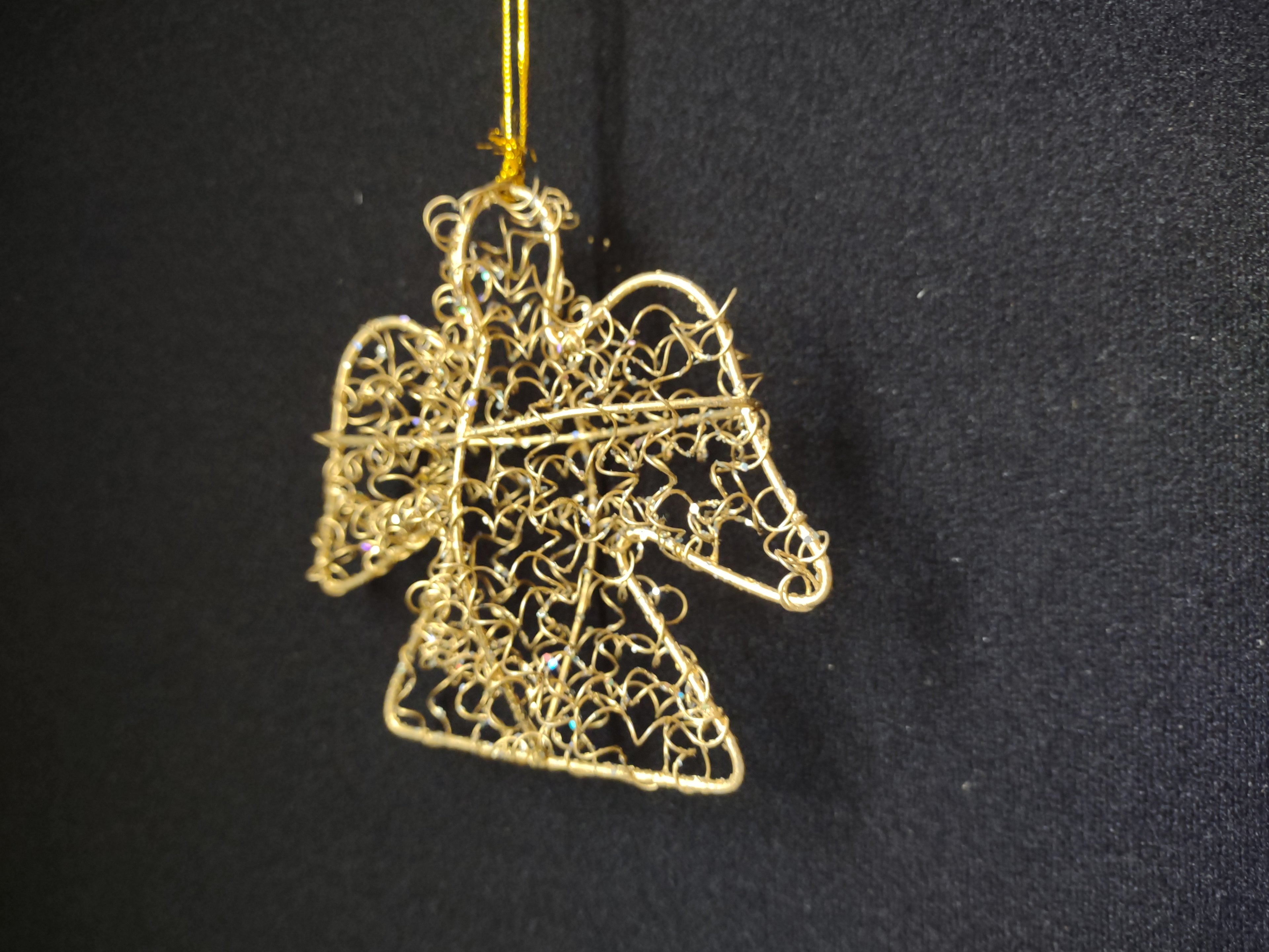 Lot of 12 Christmas 4" Angel Ornaments Golden Color (lot 1586)