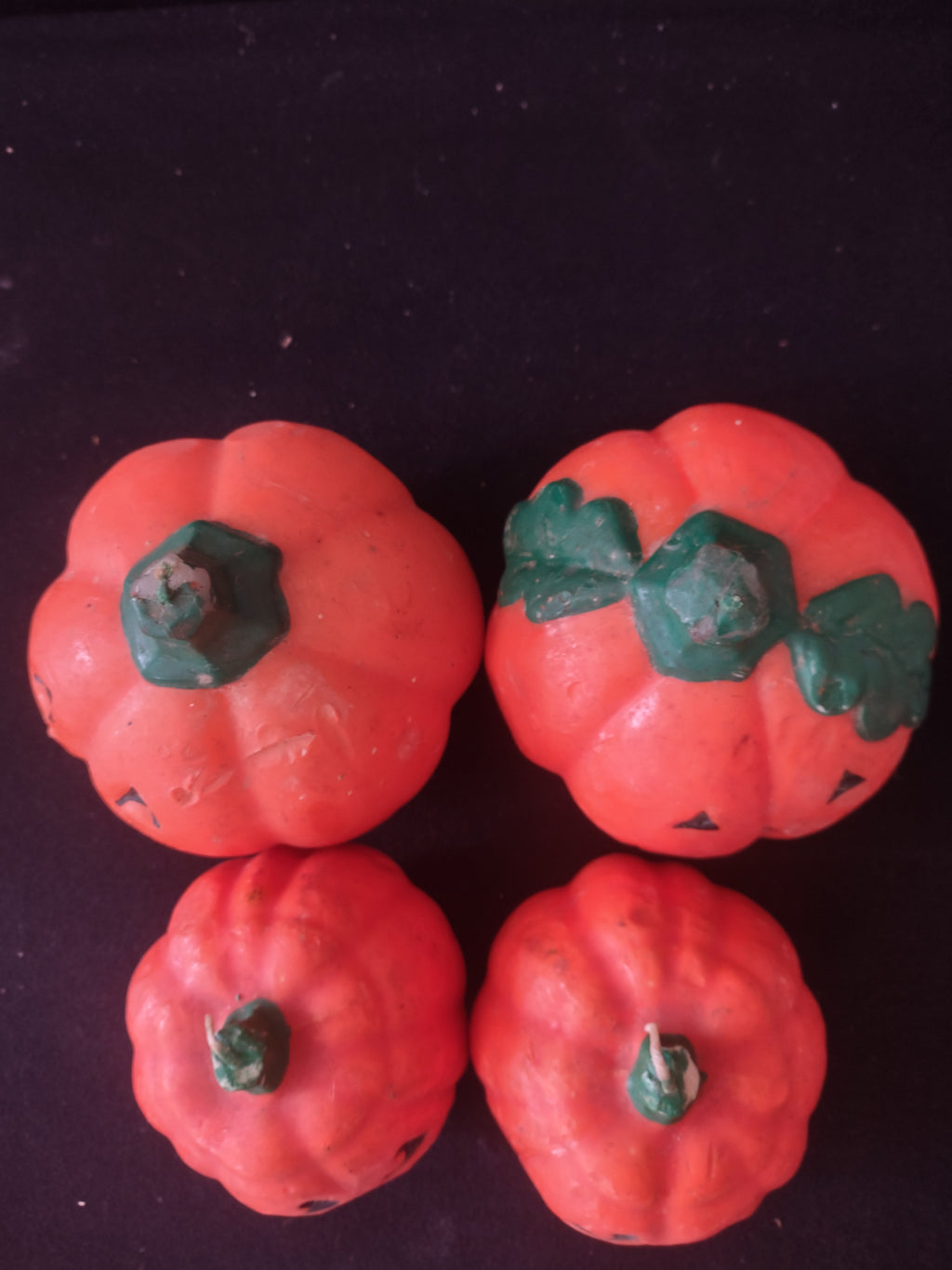 Vintage Halloween Jack O Lantern Wax Candles Set Of Four (Lot 3387)