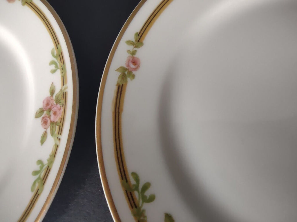 Haviland Limoges Schleiger 625 A Red Rose 2 x Bread Butter Plate 6-1/4" (lot 538