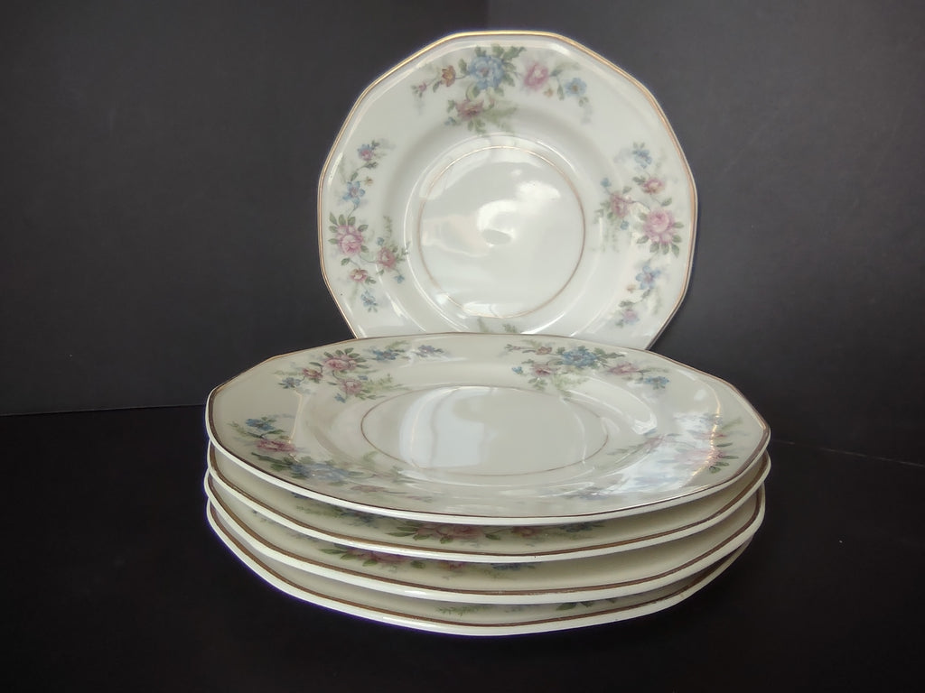Haviland Limoges Fleurettel 5 x Salad/ Dessert Plate 7-1/2" Floral (lot 808)