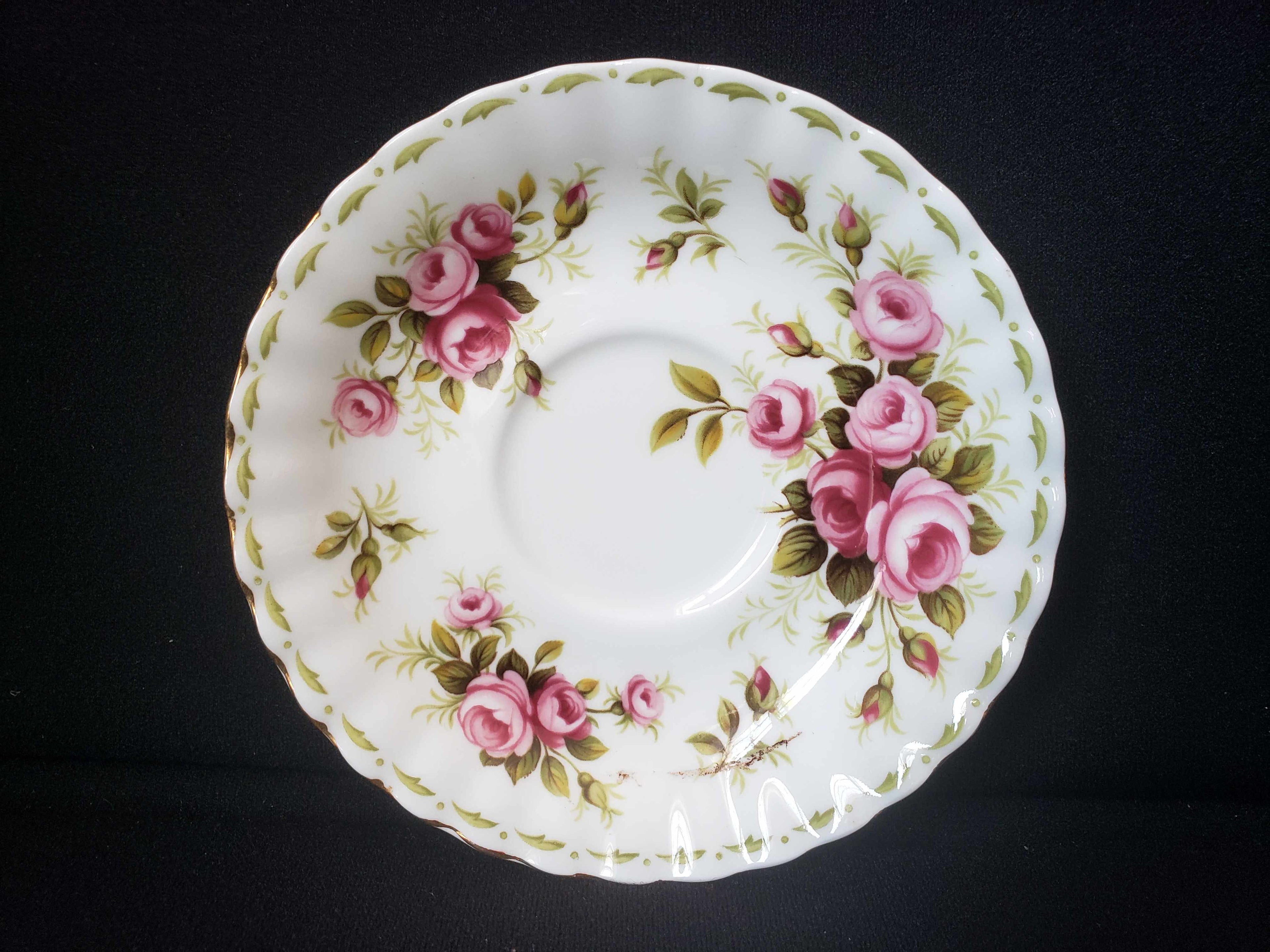Vintage Royal Albert Bone Flower of the Month Roses Saucer ONLY (lot 2012)