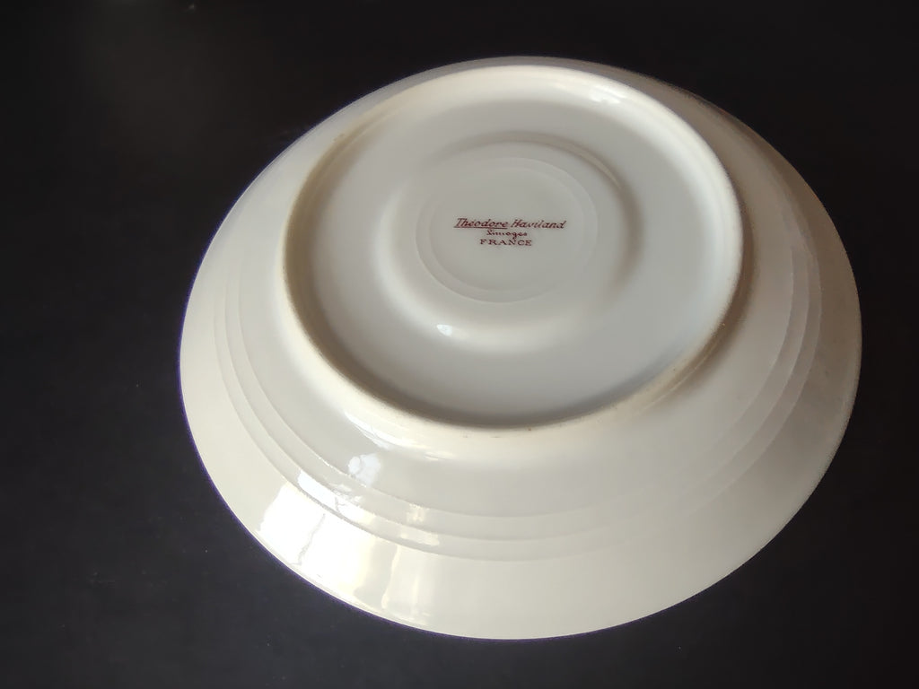 Haviland Limoges Saucer ONLY Pink Rose Green Ribbon (lot 894)