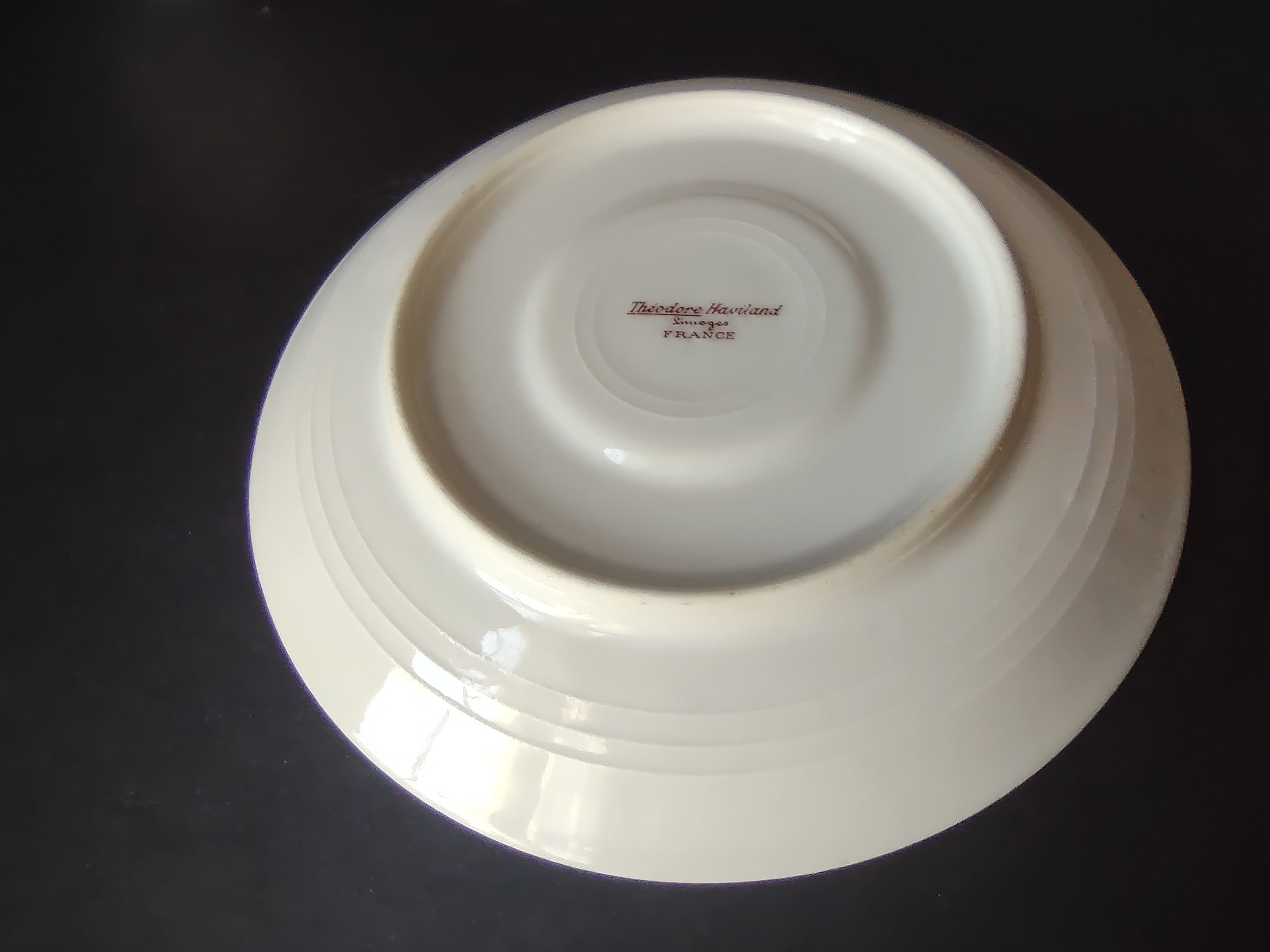 Haviland Limoges Saucer ONLY Pink Rose Green Ribbon (lot 894)