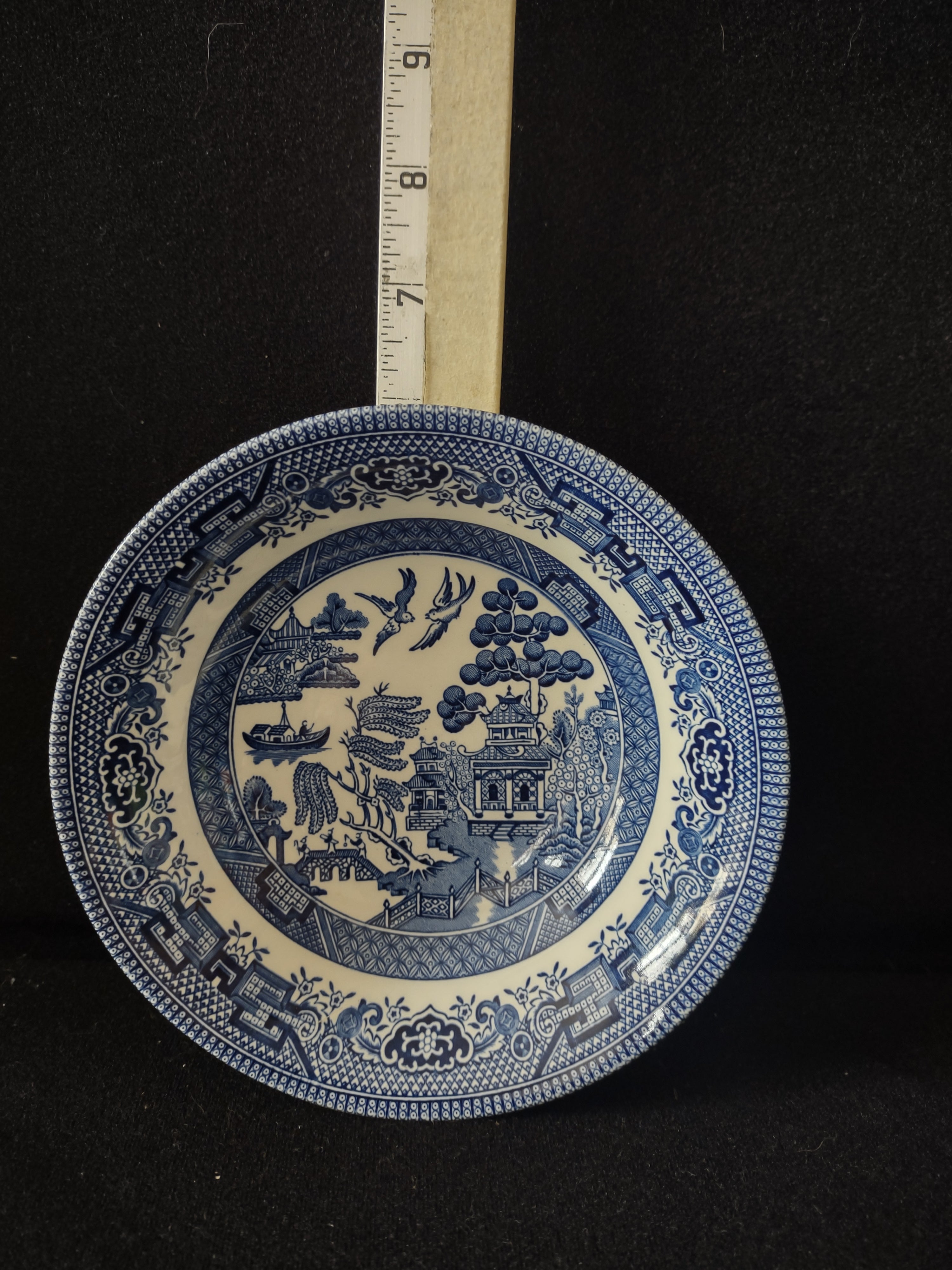 Vintage Churchill Teacup Cereal Bowl Ironstone Blue Willow Set Of 2 (Lot 5586)