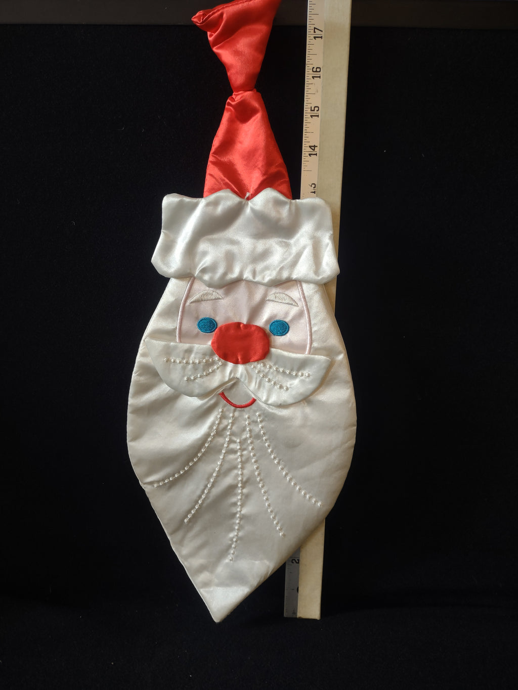 Hallmark Christmas Santa Claus Face Satin Clip On 18" Tie (Lot 4681)