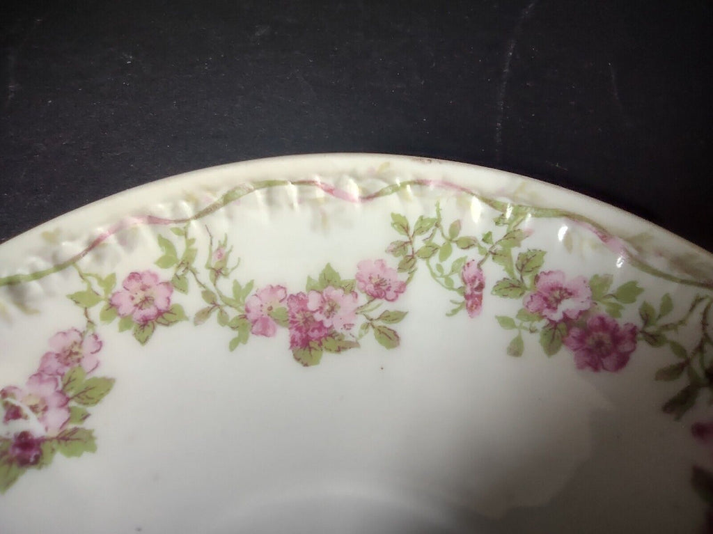 GDA Limoges Saucer ONLY Apple Blossom Garland Swag Ribbon (lot 751)