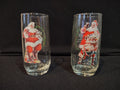 Vintage Coca-Cola Christmas Santa 1947 1948 Drinking Glass x 2 (lot 5415)