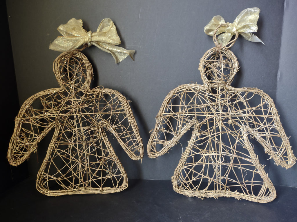 Set of 2 Angels Twine Golden Sparkly 13" (lot 1625)