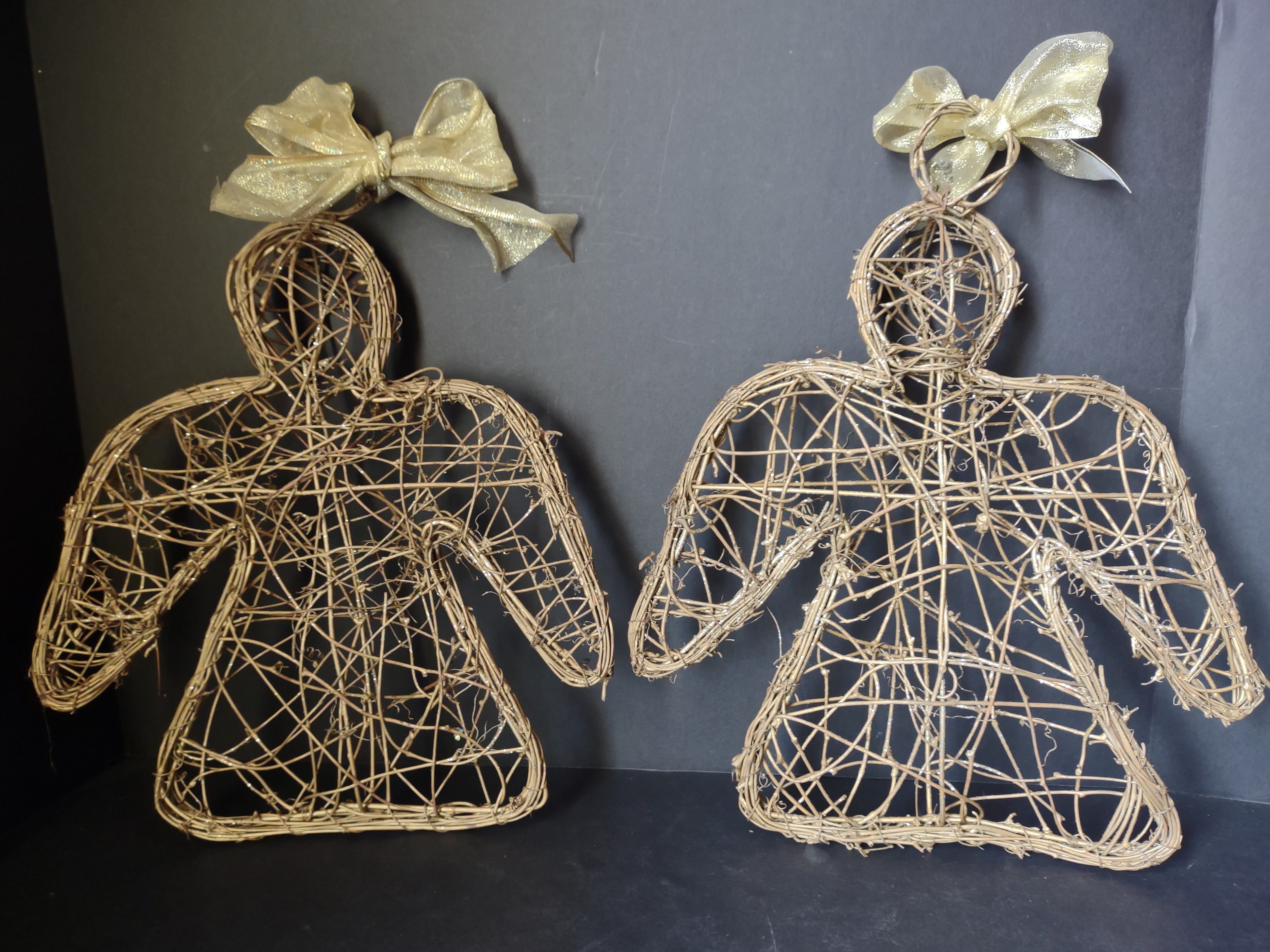 Set of 2 Angels Twine Golden Sparkly 13" (lot 1625)