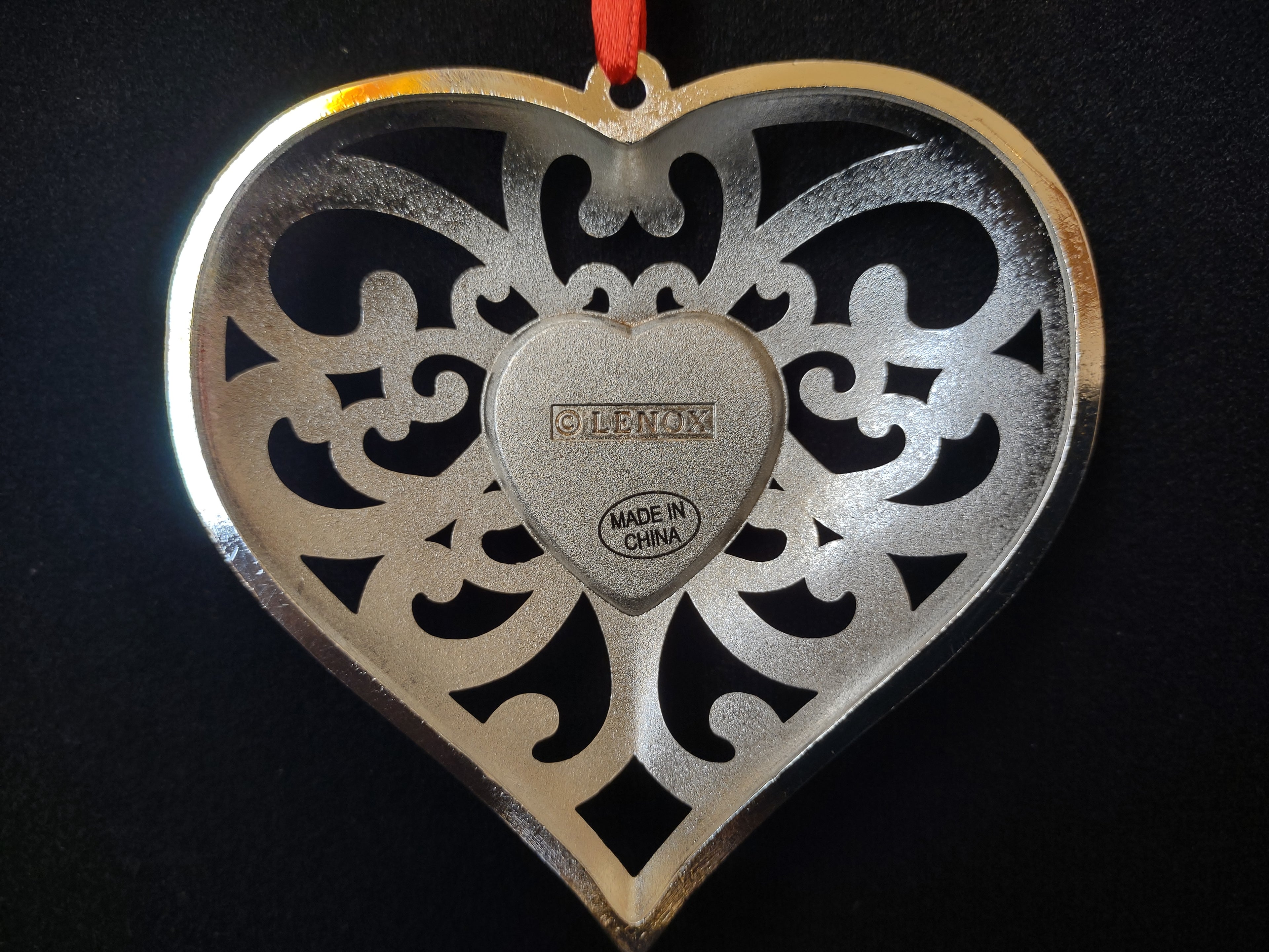 Lenox Red Gem Heart Christmas Tree Ornament (lot 1662)
