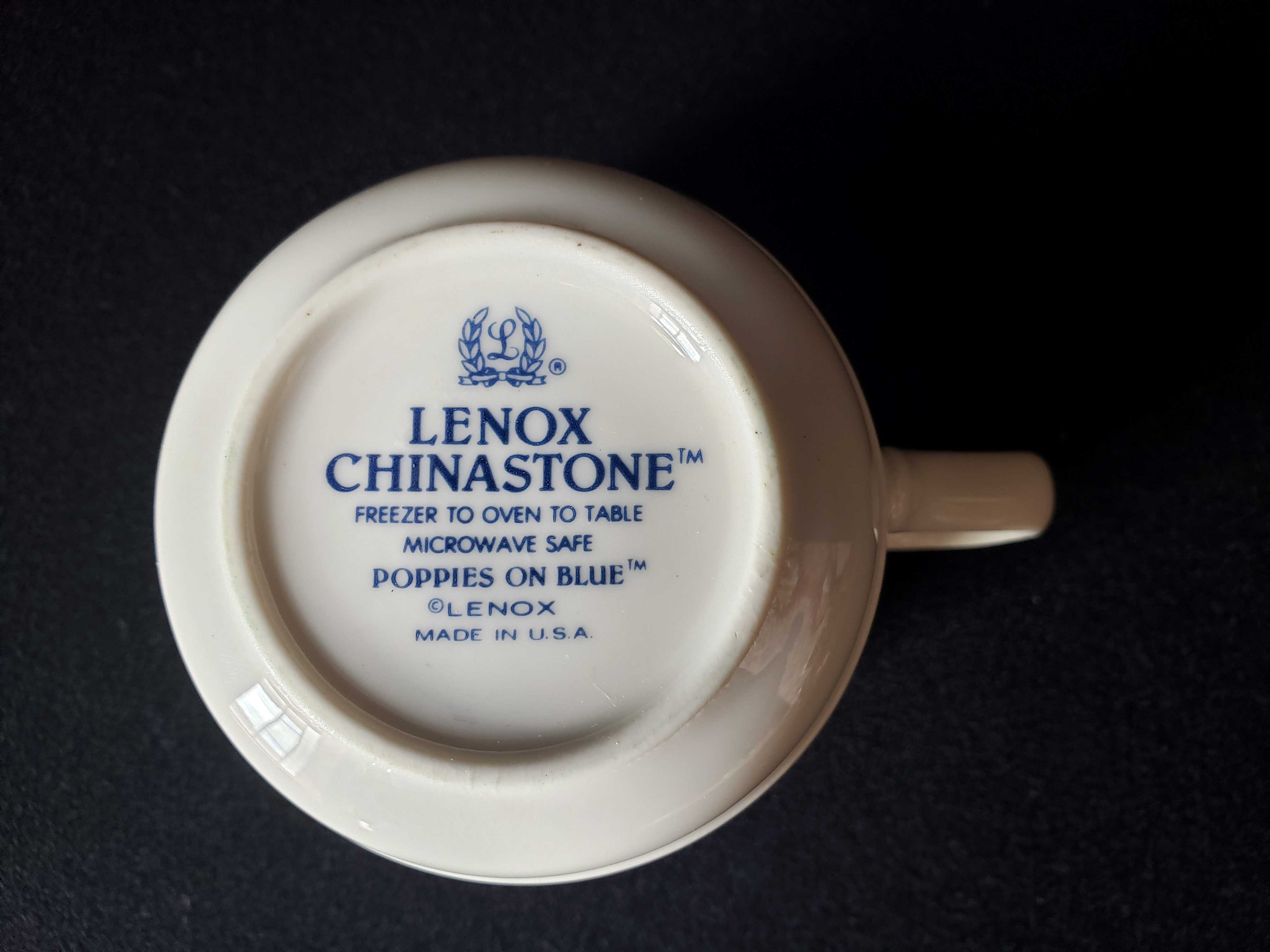 Vintage Lenox Tea Cup Gold Chinastone Poppies on Blue ONLY (lot 1948)